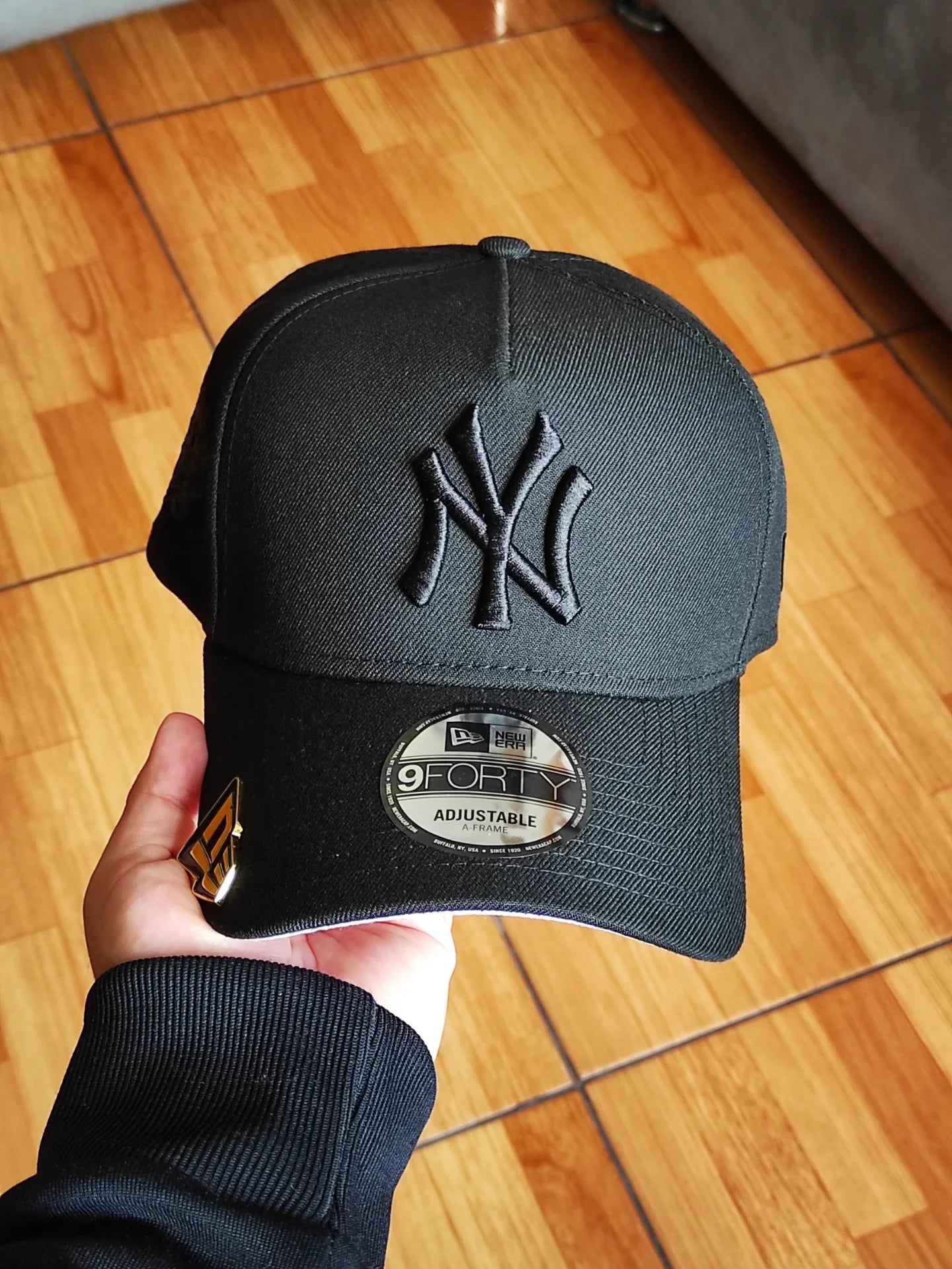 New Era Gorra Negra Rosa 9 FORTY AFRAME de los New York Yankees Serie Mundial 1999