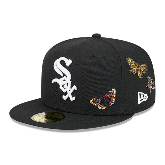Gorra ajustada New Era 59Fifty con visera gris y parte superior de fieltro negro de los Chicago White Sox