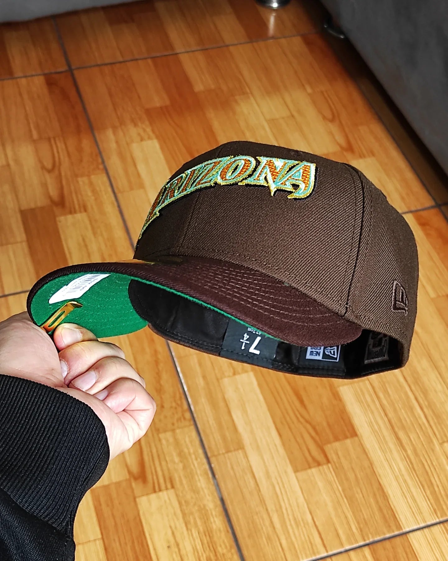 Gorra New Era 59 Fifty Arizona Diamondbacks Fields parche inaugural color café