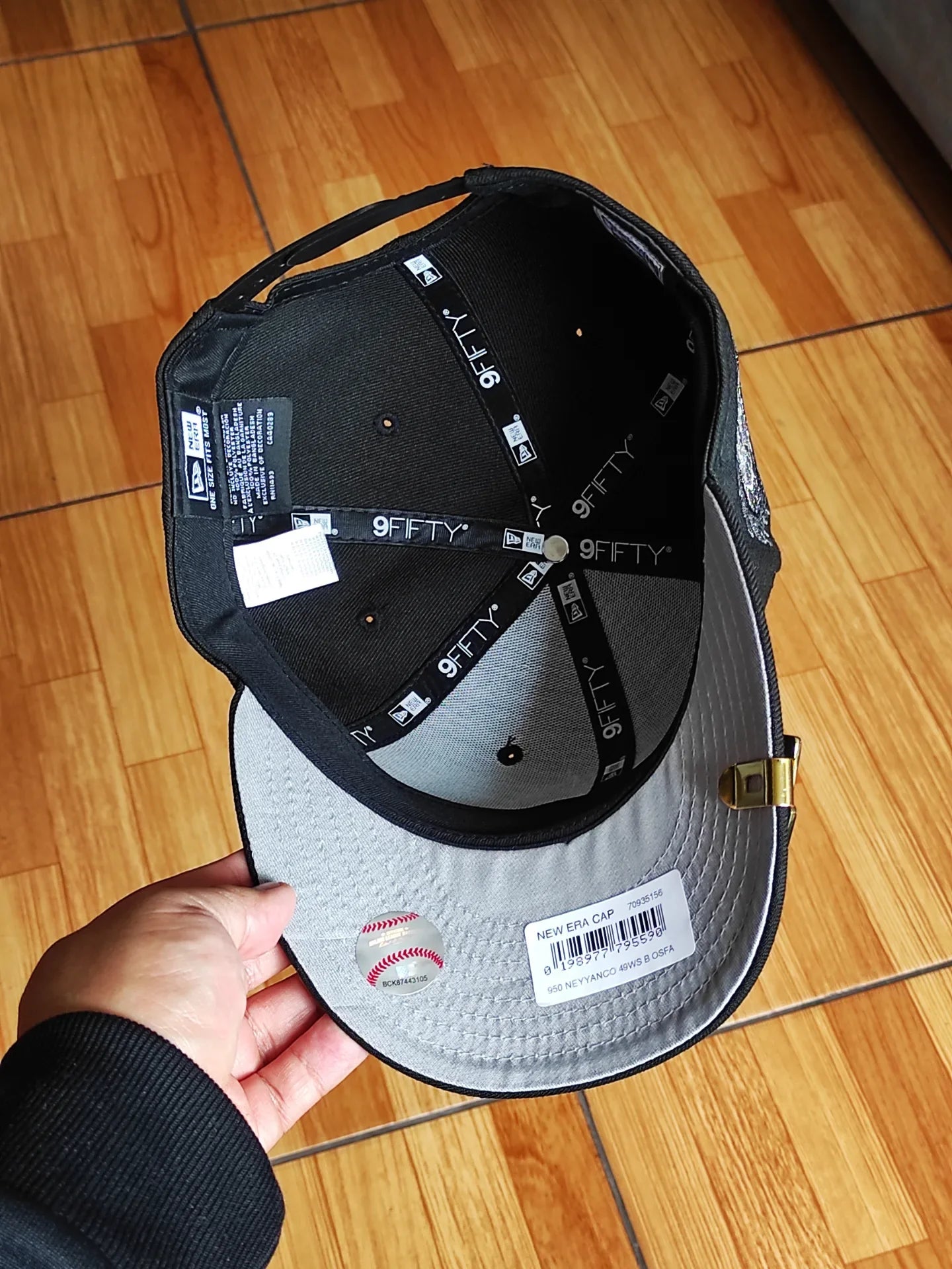 Gorra New Era 9Fifty snapback edición negra de los New York Yankees de la Serie Mundial de 1949