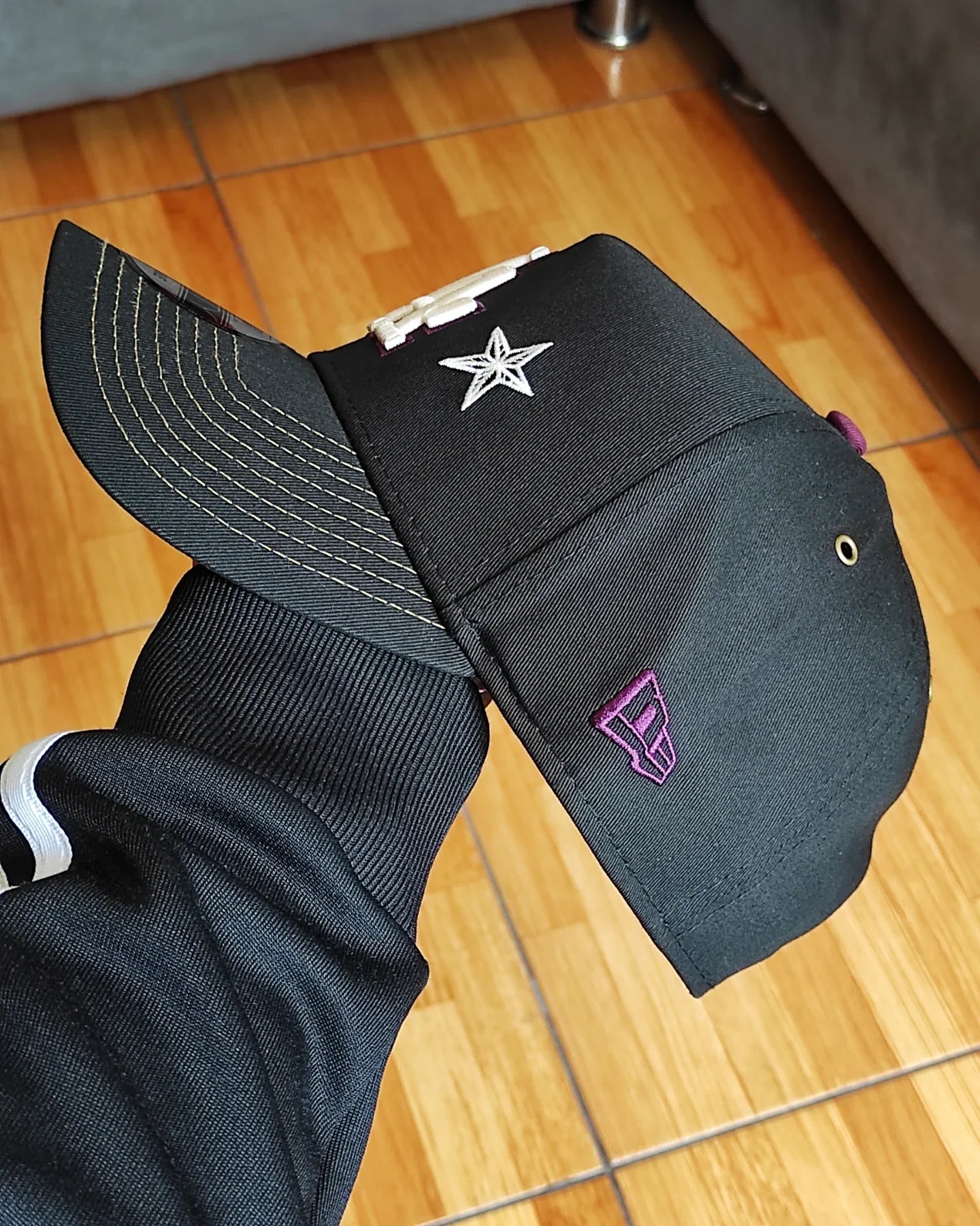 Gorra New Era Los Angeles Dodgers Star ✨ negra/morada 9 FORTY A-FRAME