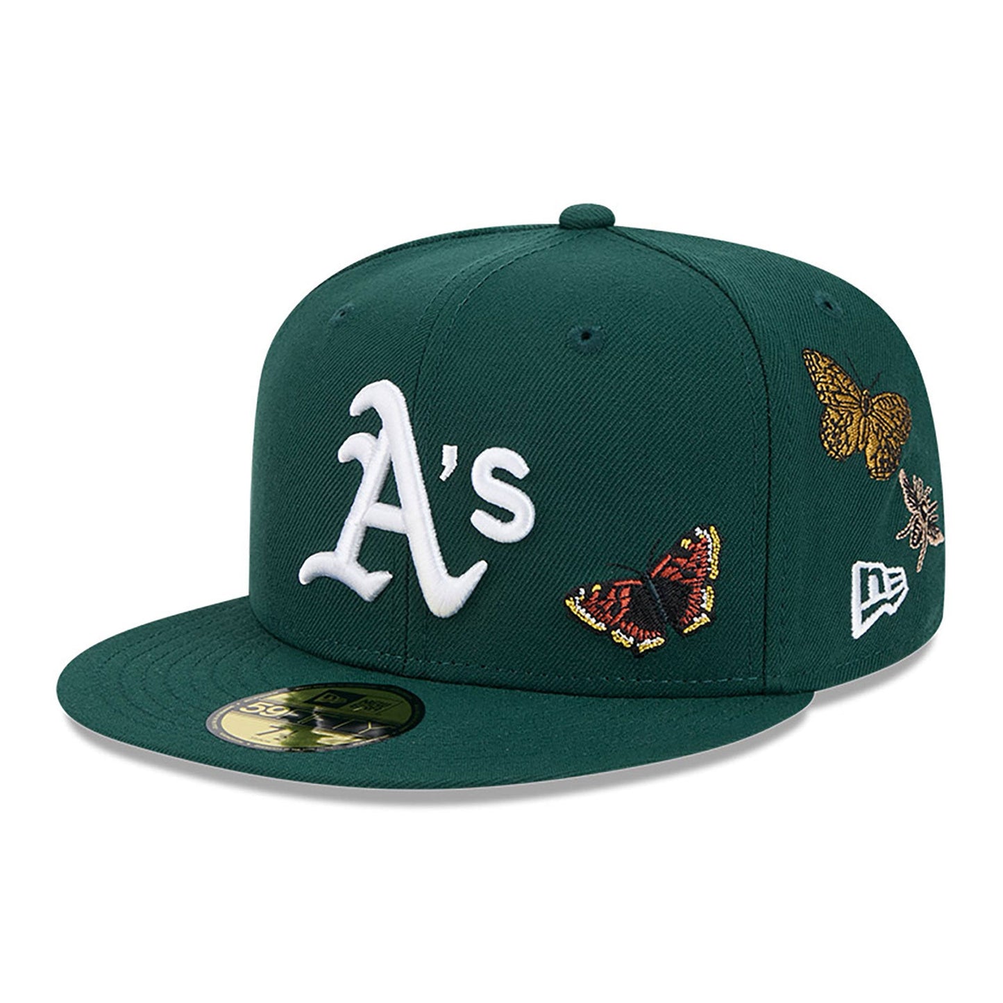 Gorra ajustable New Era 59Fifty Oakland Athletics verde oscuro de fieltro con parte inferior gris