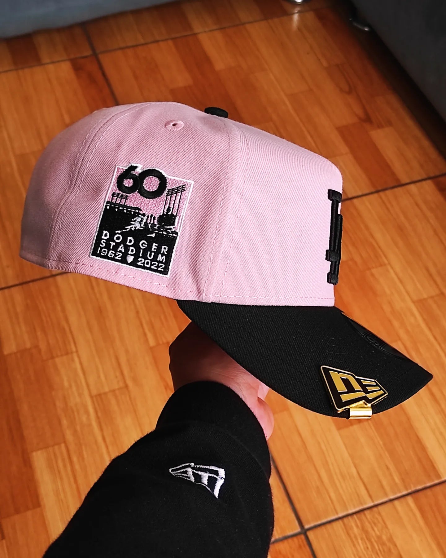 Gorra New Era Los Angeles Dodgers 60 aniversario negra rosa 9 forty A-FRAME