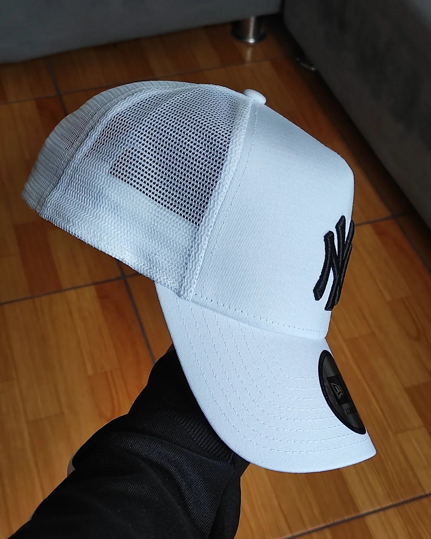 Gorra trucker a-frame blanca New Era New York Yankees