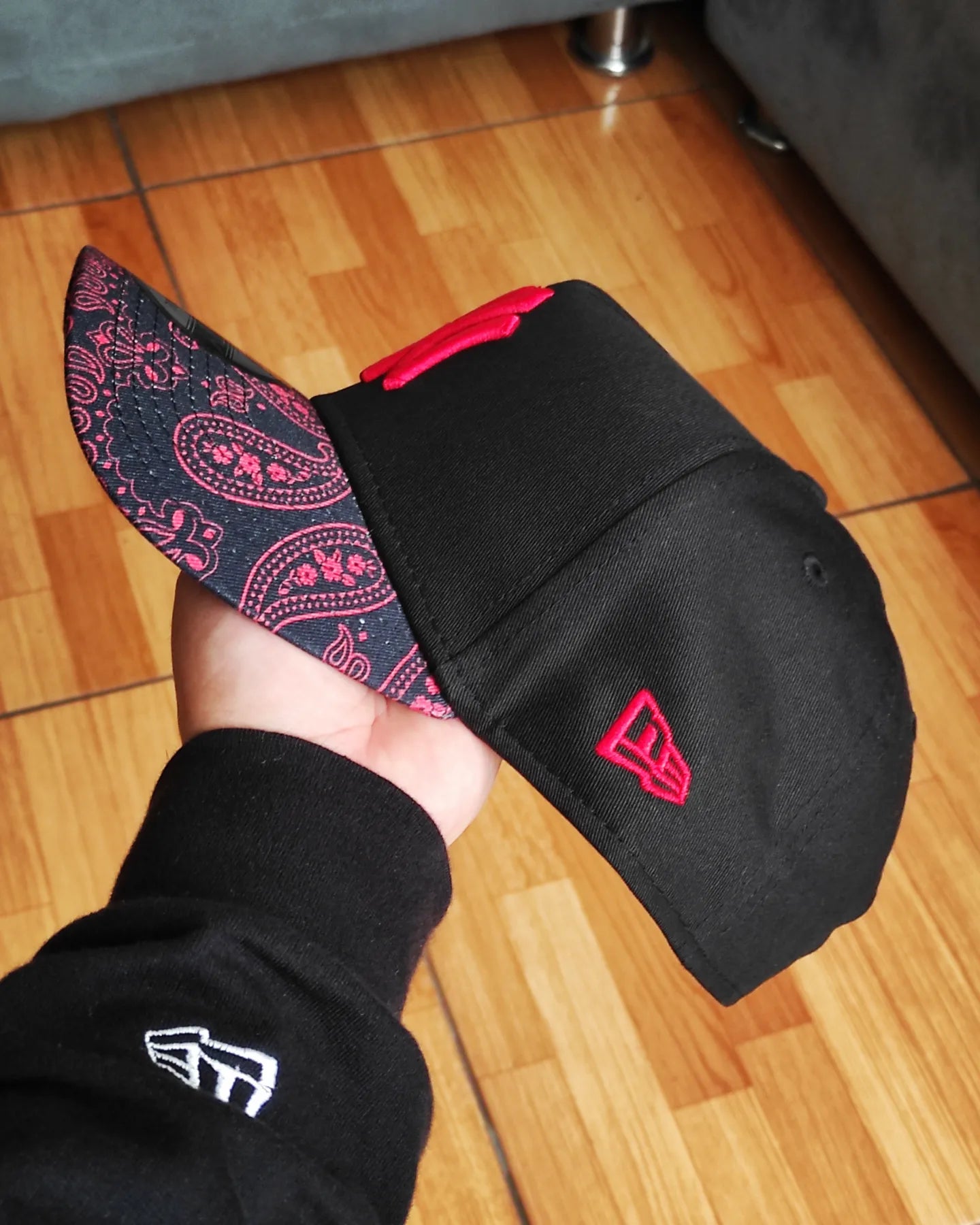 Gorra ajustable A-Frame 9FORTY negra con estampado cachemir de los New York Yankees