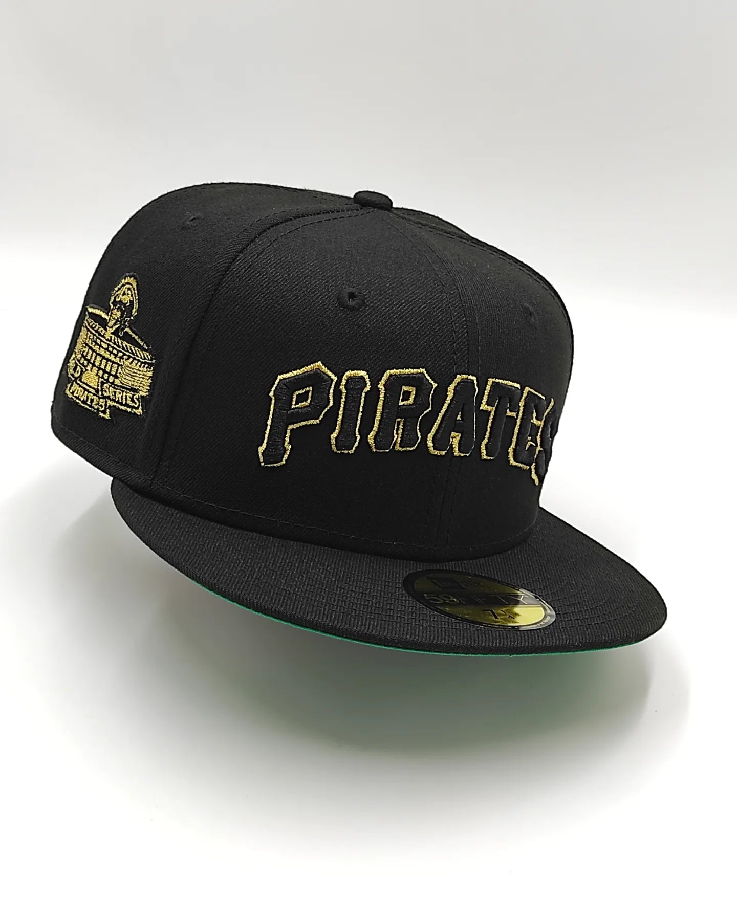 Gorra ajustada 59fifty New Era Pittsburgh Pirates serie mundial 1971 edición retro negro oro
