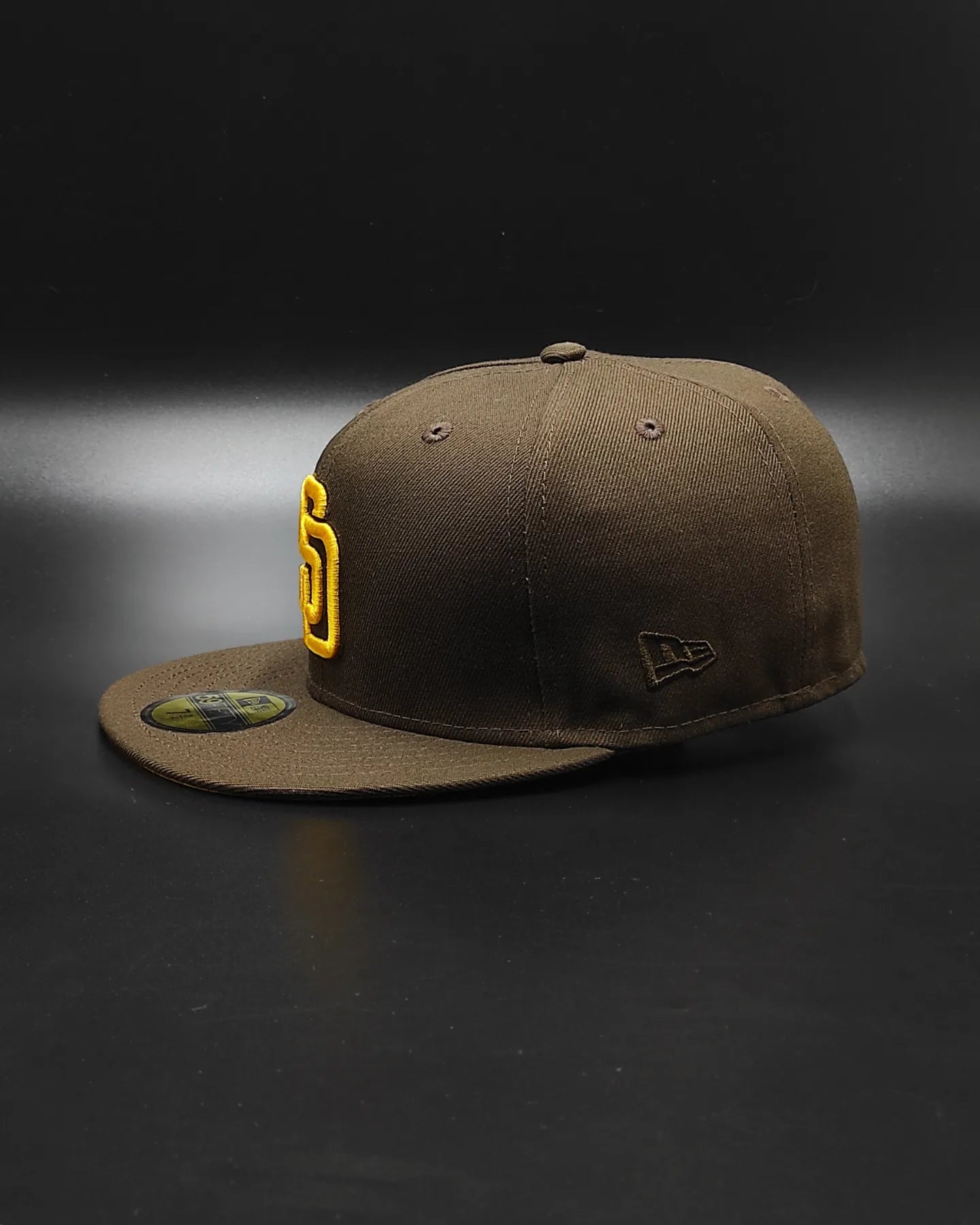 Gorra ajustada 59fifty New Era San Diego Padres 50 aniversario edición amarilla y café