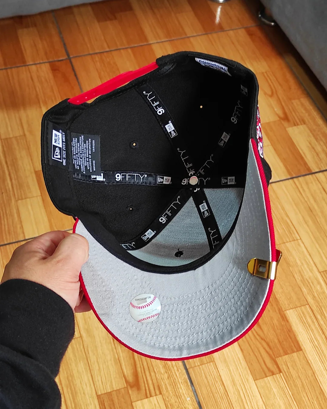 Gorra ajustable New Era Anaheim Angels 50 aniversario negra roja 9 FIFTY