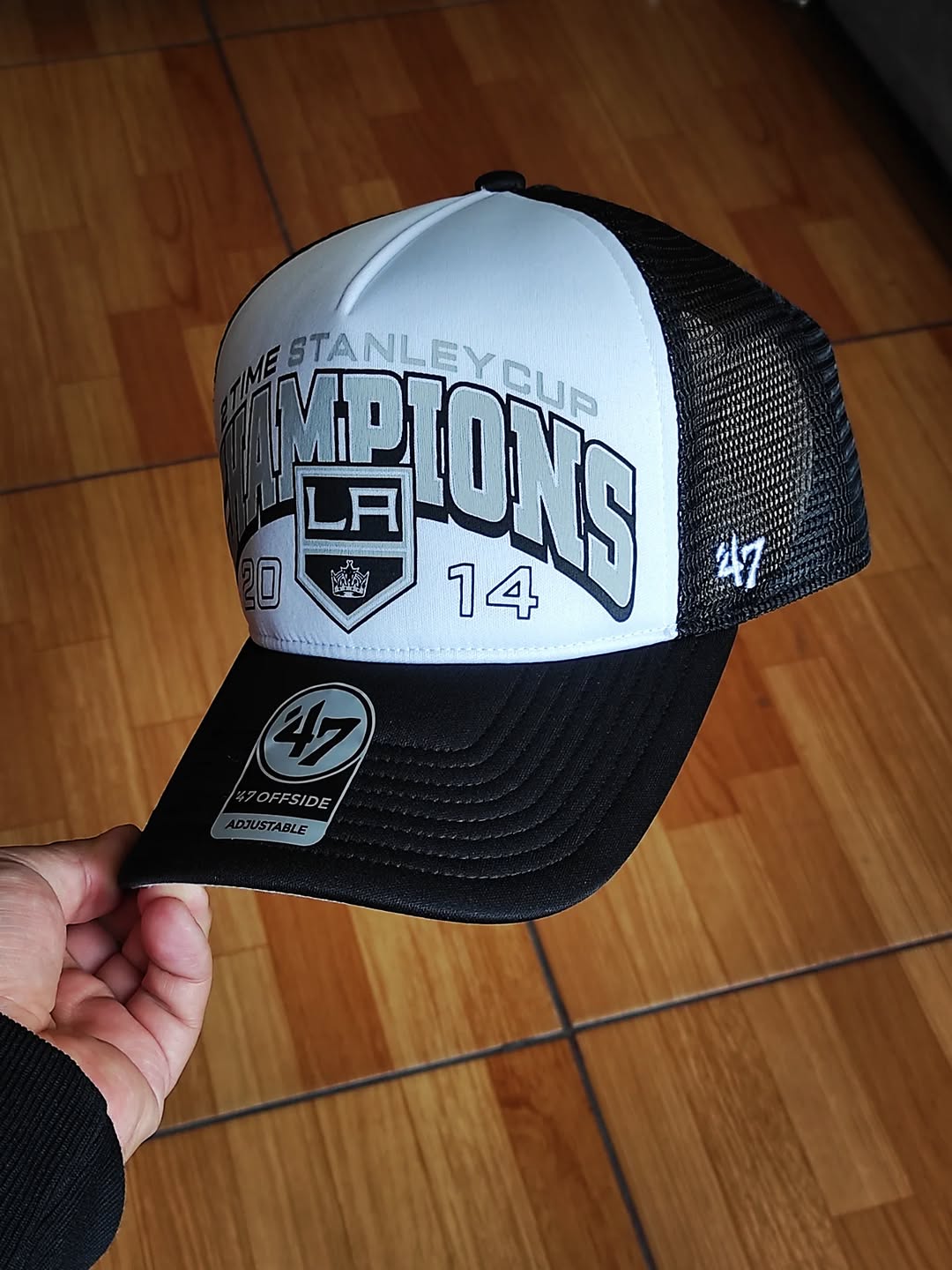 Gorra trucker snapback de espuma negra vintage de los Los Angeles Kings de 47Brand, Copa Stanley 2014