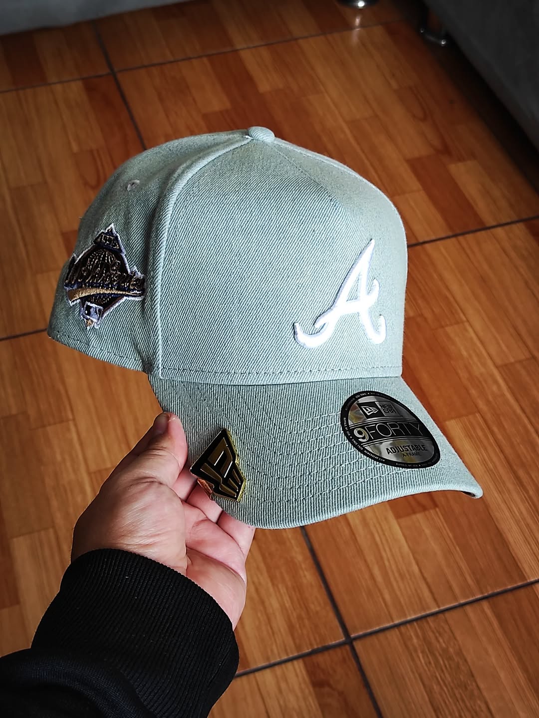 Gorra ajustable 9FORTY A-Frame 'Denim White' de los Atlanta Braves