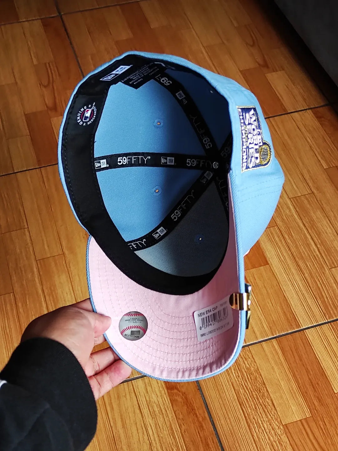 New Era Los Angeles Dodgers campeones serie mundial 2024 rosa cielo 59fifty