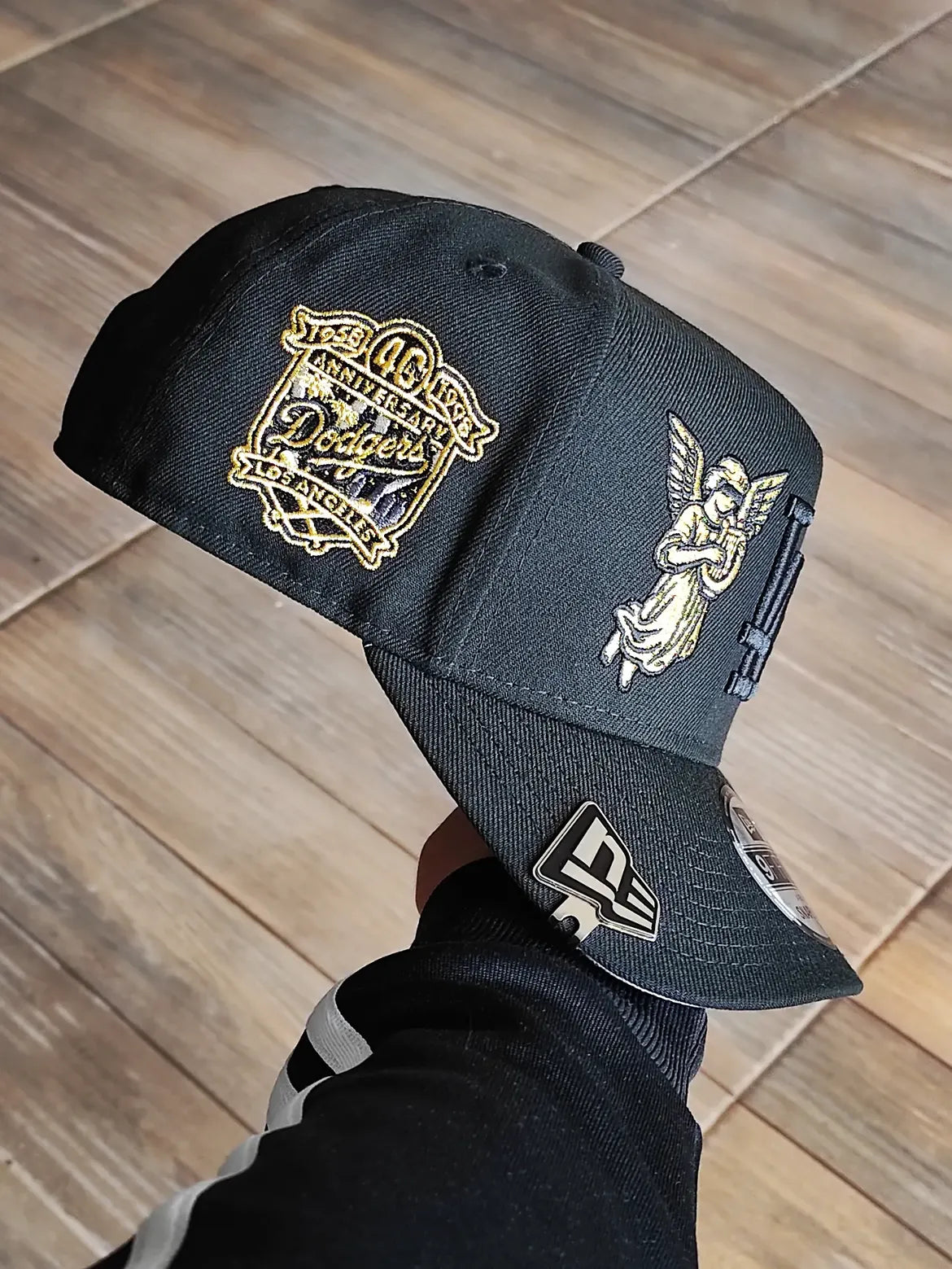 New Era Los Angeles Dodgers 40th Anniversary Angel Black Prime Edition 9Fifty A Frame Snapback Hat