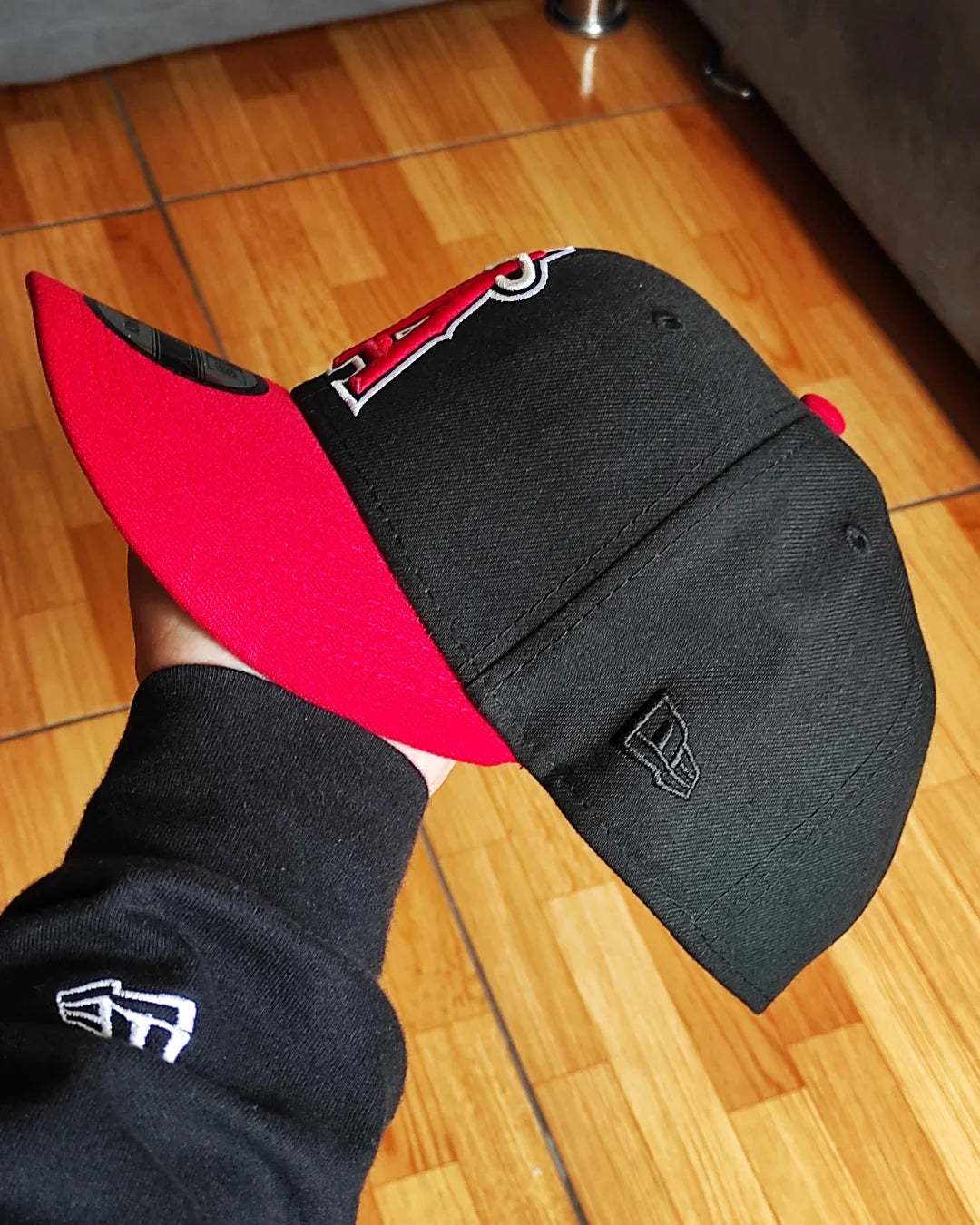 Gorra ajustable New Era Anaheim Angels 50 aniversario negra roja 9 FIFTY
