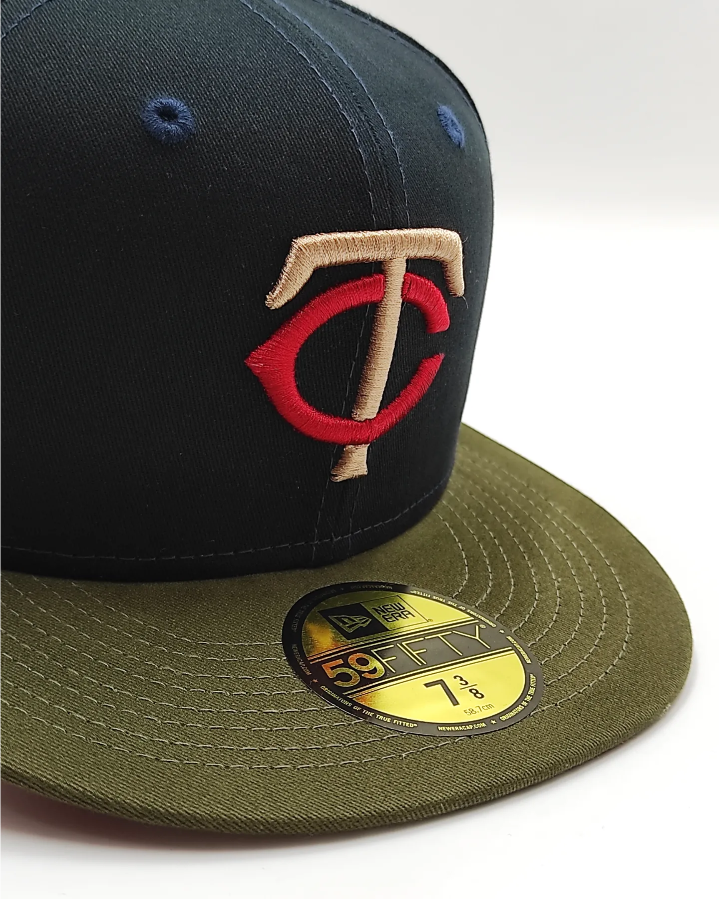 Gorra New Era 59fifty Minnesota Twins con parche de aniversario tonos otoñales - azul marino, oliva