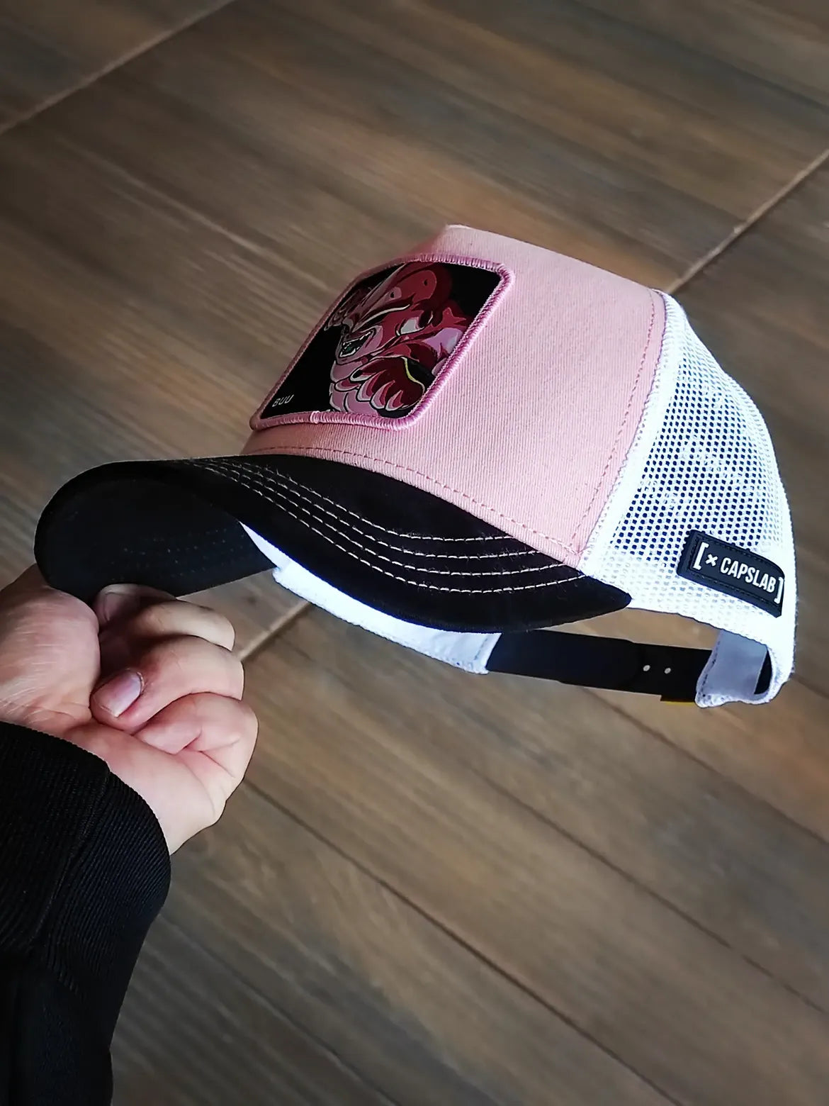 Capslab kid buu trucker cap black pink