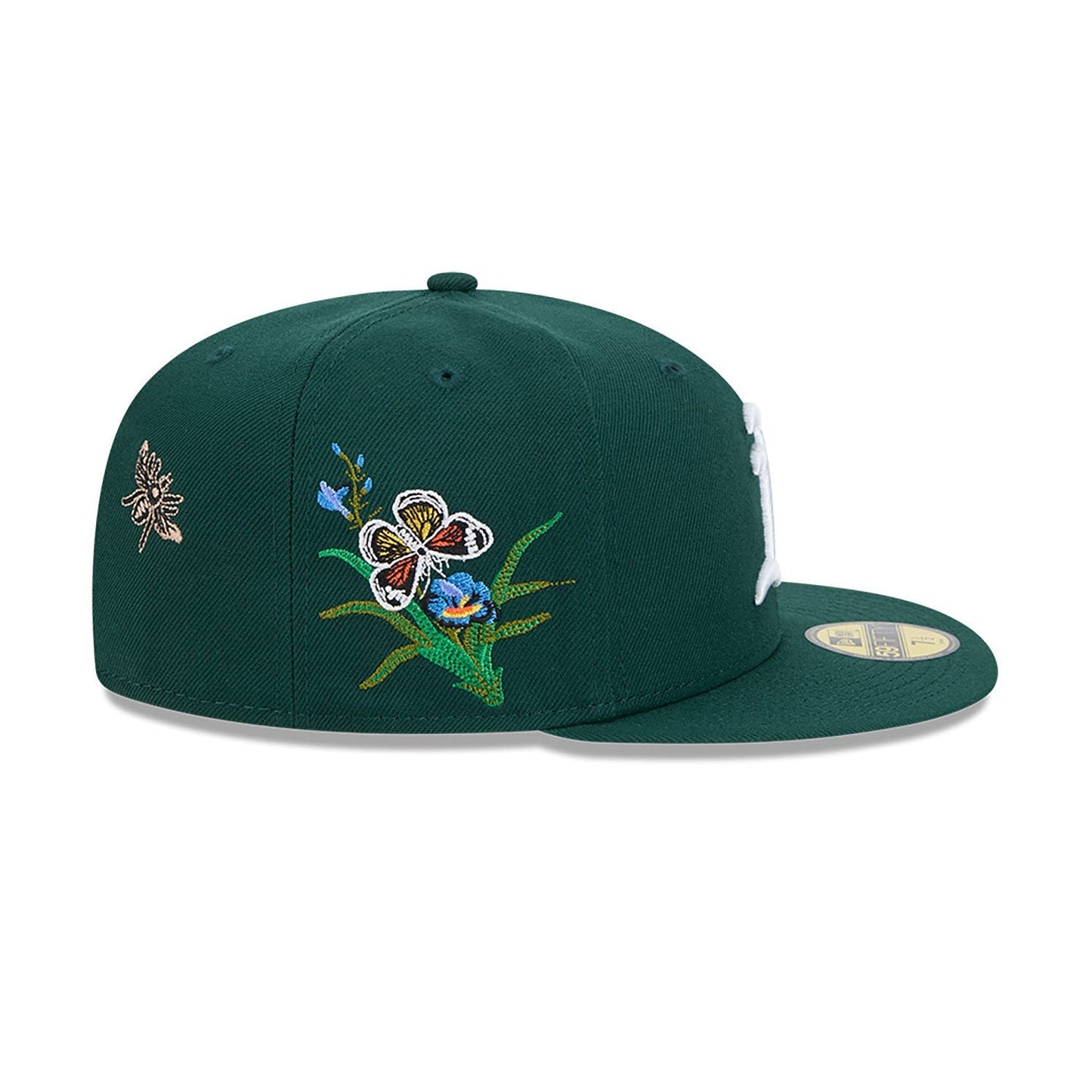 Gorra ajustable New Era 59Fifty Oakland Athletics verde oscuro de fieltro con parte inferior gris