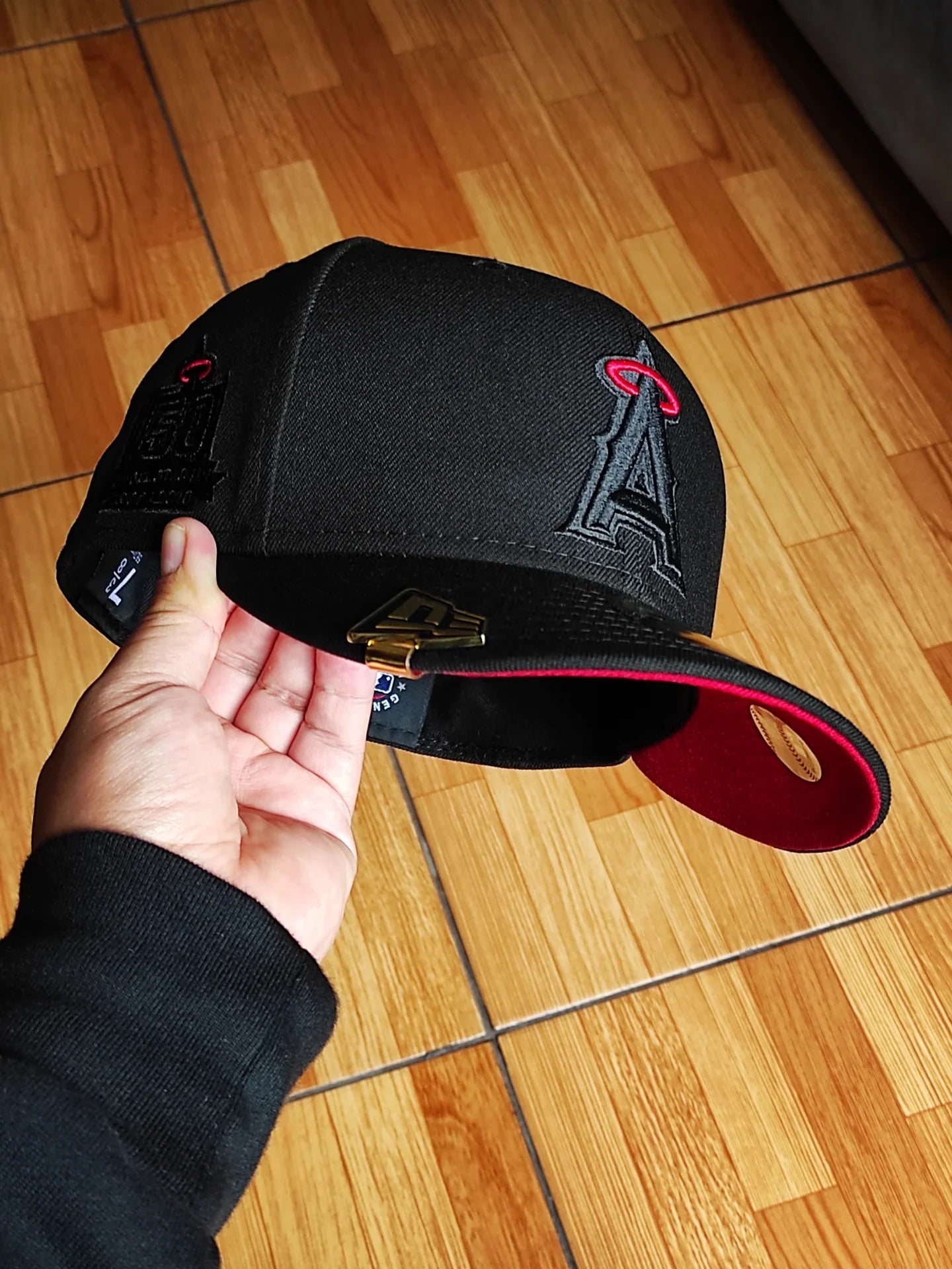 Gorra New Era Anaheim Angels 50th Anniversary Blackout Red Edition 59Fifty Fitted