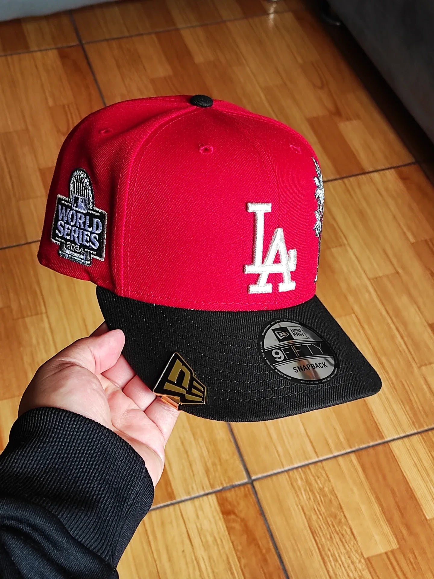 Gorra snapback 9FIFTY New Era Los Angeles Dodgers palmera 🌴 bicolor roja negra