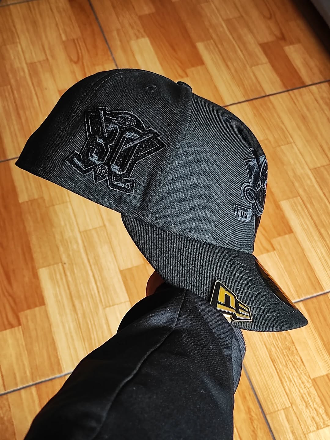 Gorra ajustada 59Fifty New Era Anaheim Ducks 30th Anniversary Blackout Orange Laser Prime Edition