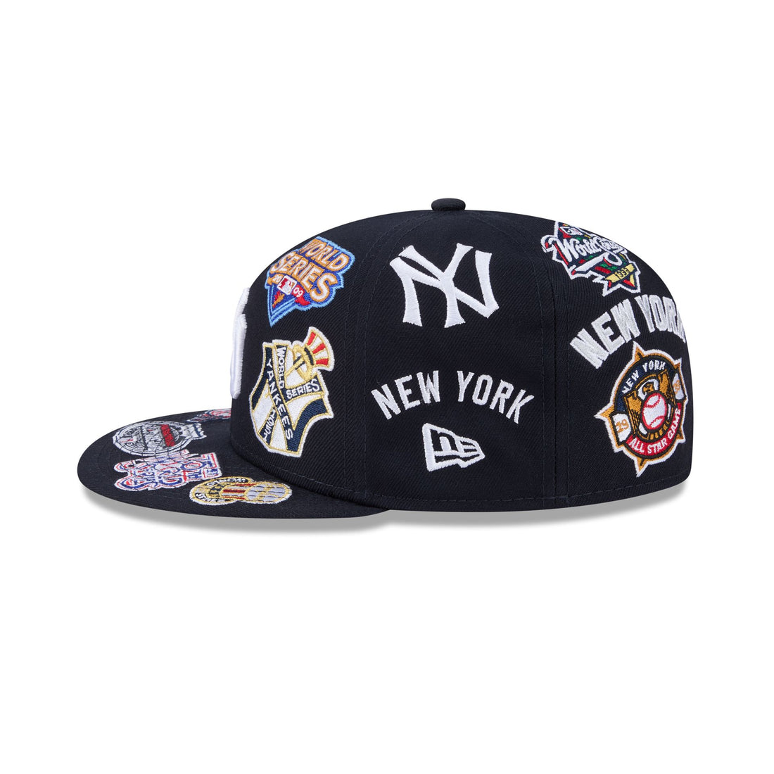 Gorra New Era Ajustada 59FIFTY Azul Marino New York Yankees Logo Estampado Parte Inferior Gris