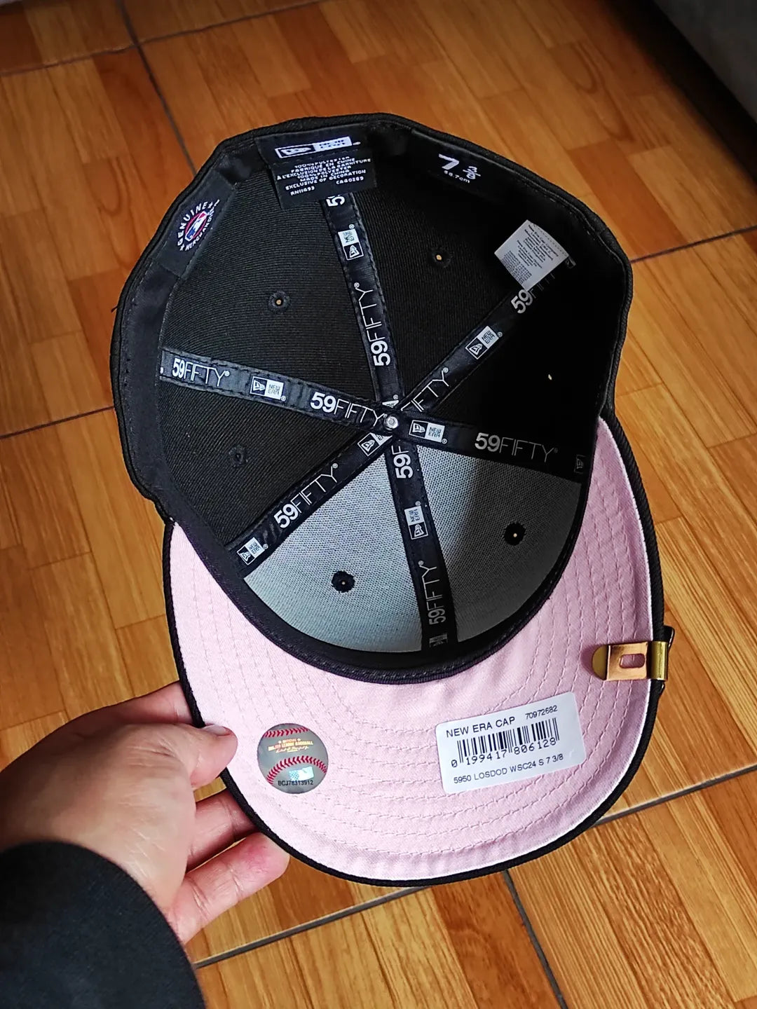 New Era Los Angeles Dodgers campeones de la Serie Mundial 2024 negra rosa 59fifty