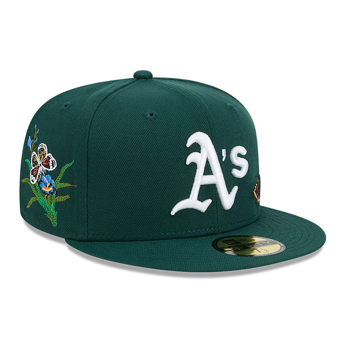 Gorra ajustable New Era 59Fifty Oakland Athletics verde oscuro de fieltro con parte inferior gris
