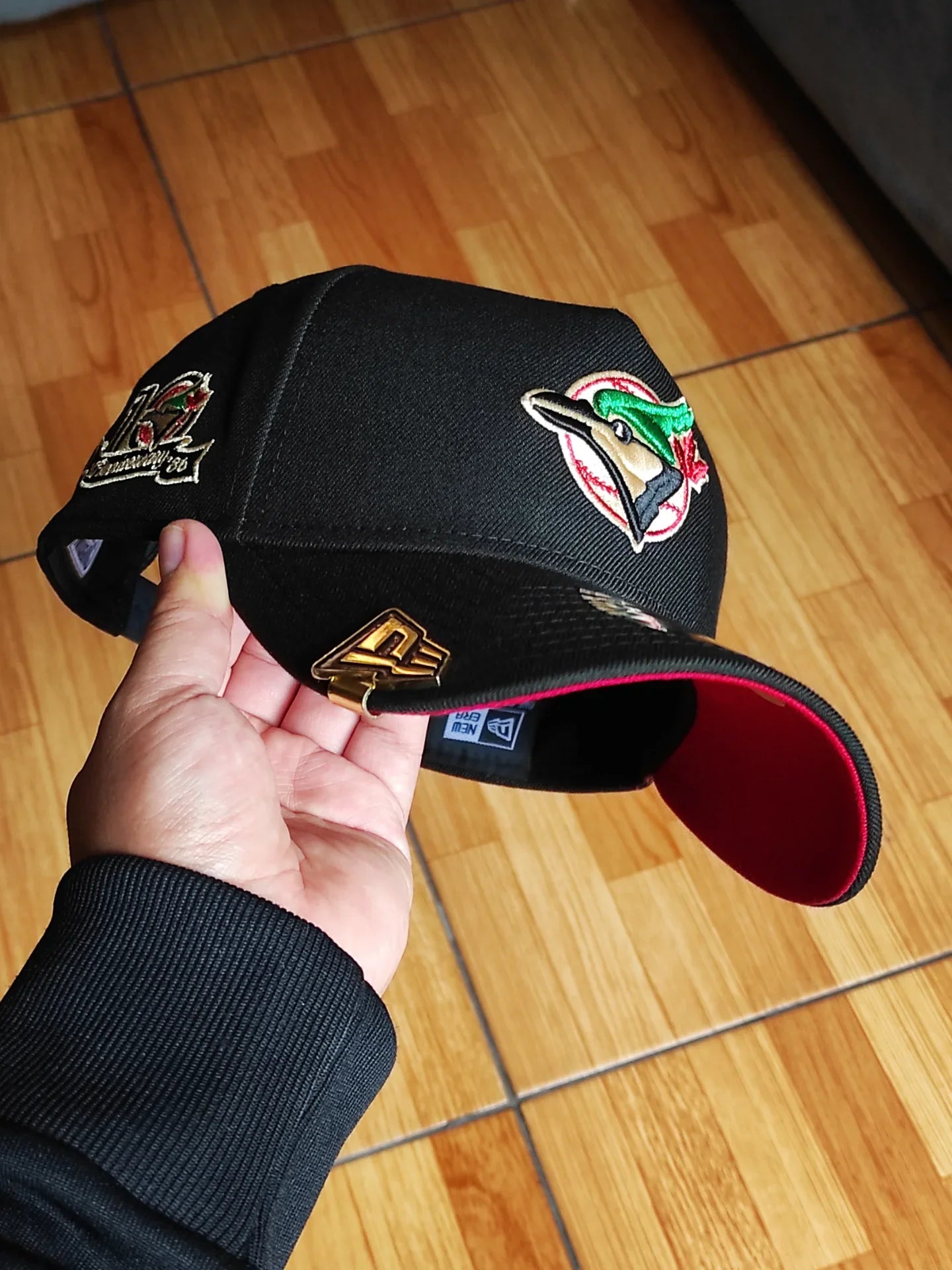 Gorra New Era 9Forty A-Frame Snapback de los Toronto Blue Jays con parche lateral curvado de la 10ª temporada