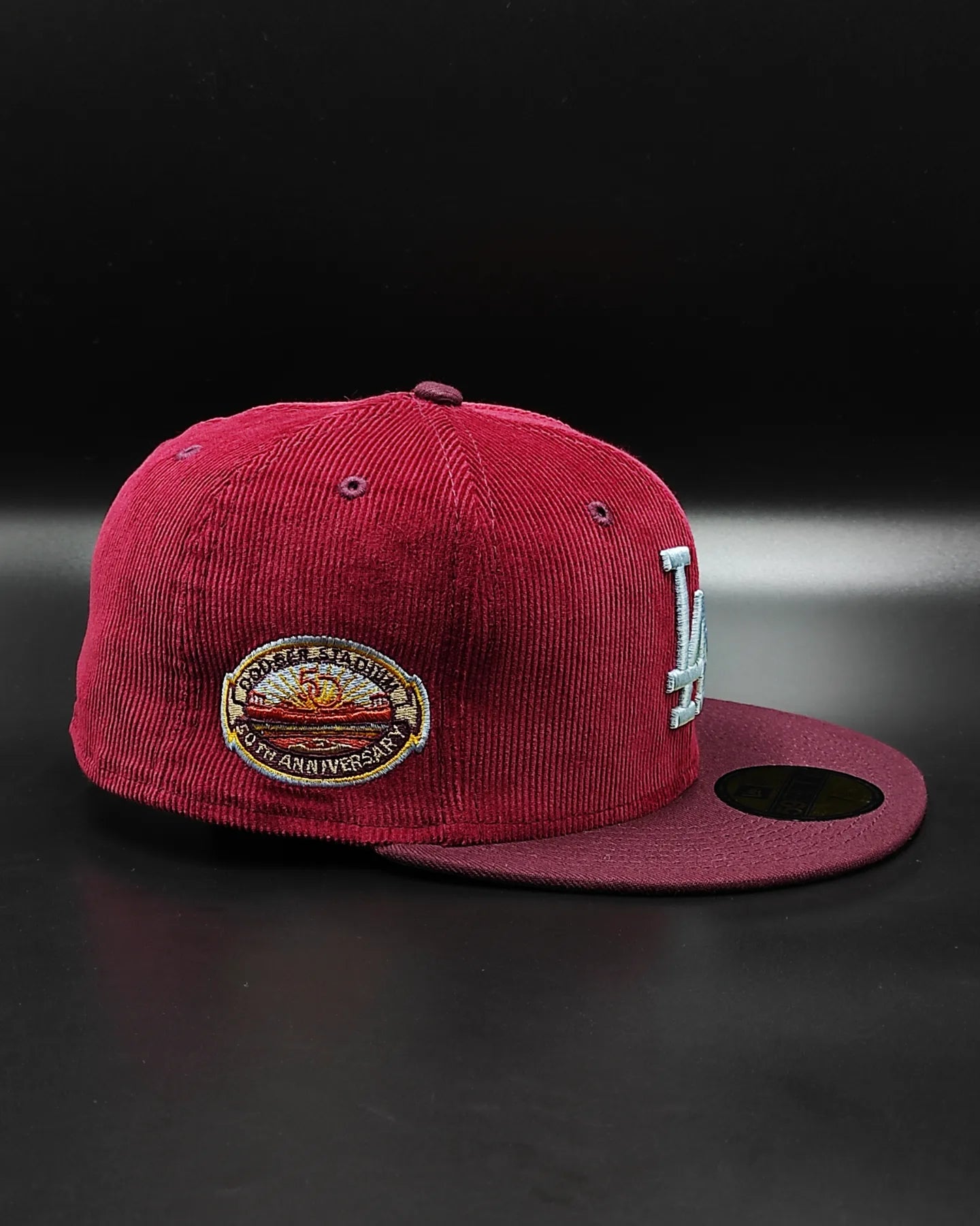 Gorra New Era 59fifty cord dream Los Angeles Dodgers 50th Anniversary Stadium Patch - Granate