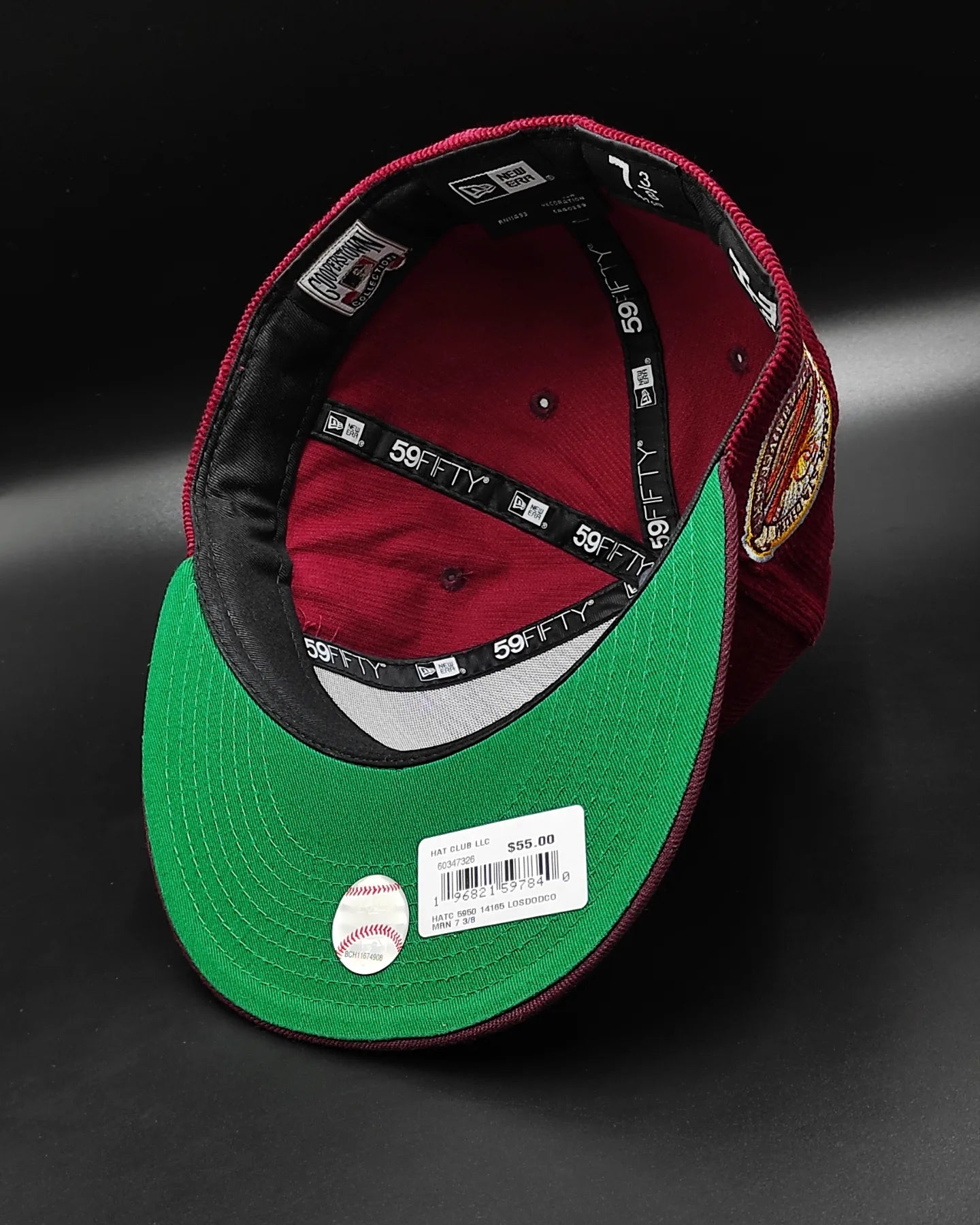 Gorra New Era 59fifty cord dream Los Angeles Dodgers 50th Anniversary Stadium Patch - Granate