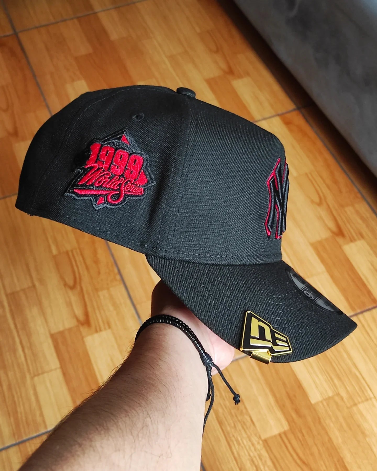 Gorra snapback A-Frame 9Forty negra y roja de los New York Yankees de la Serie Mundial de 1999 de New Era