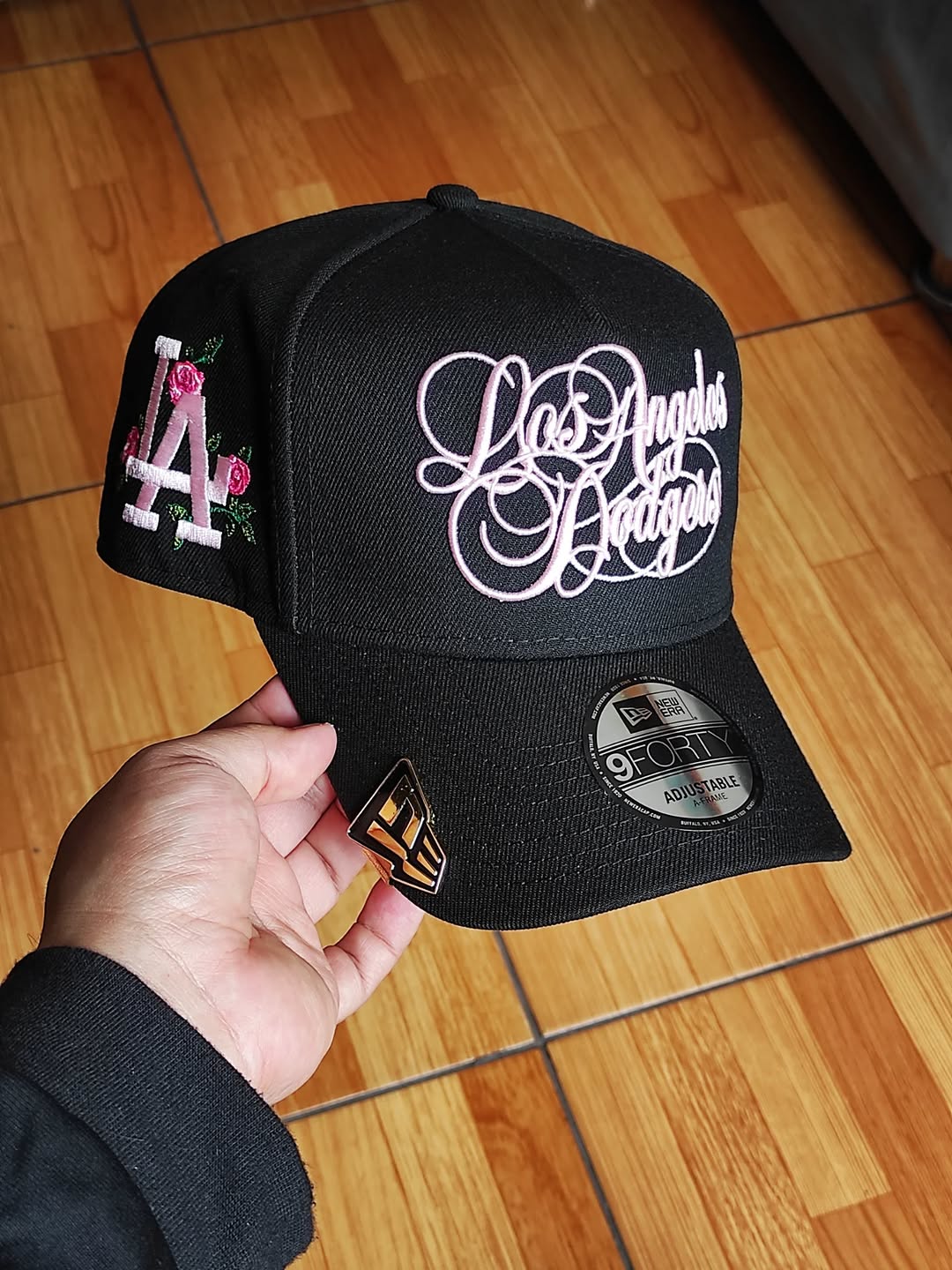 Gorra New Era Los Angeles Dodgers Script Black Pink Edition 9Forty A Frame Snapback