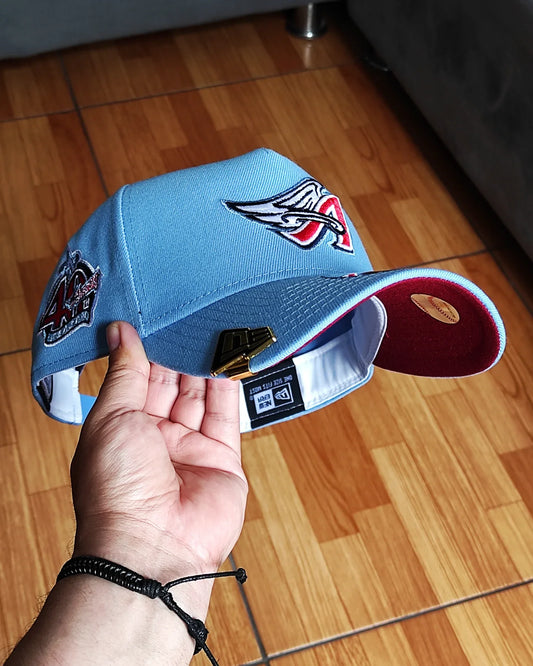 Gorra New Era Anaheim Angels Cooperstown Sky Blue 40th Anniversary 9Forty A-Frame Snapback