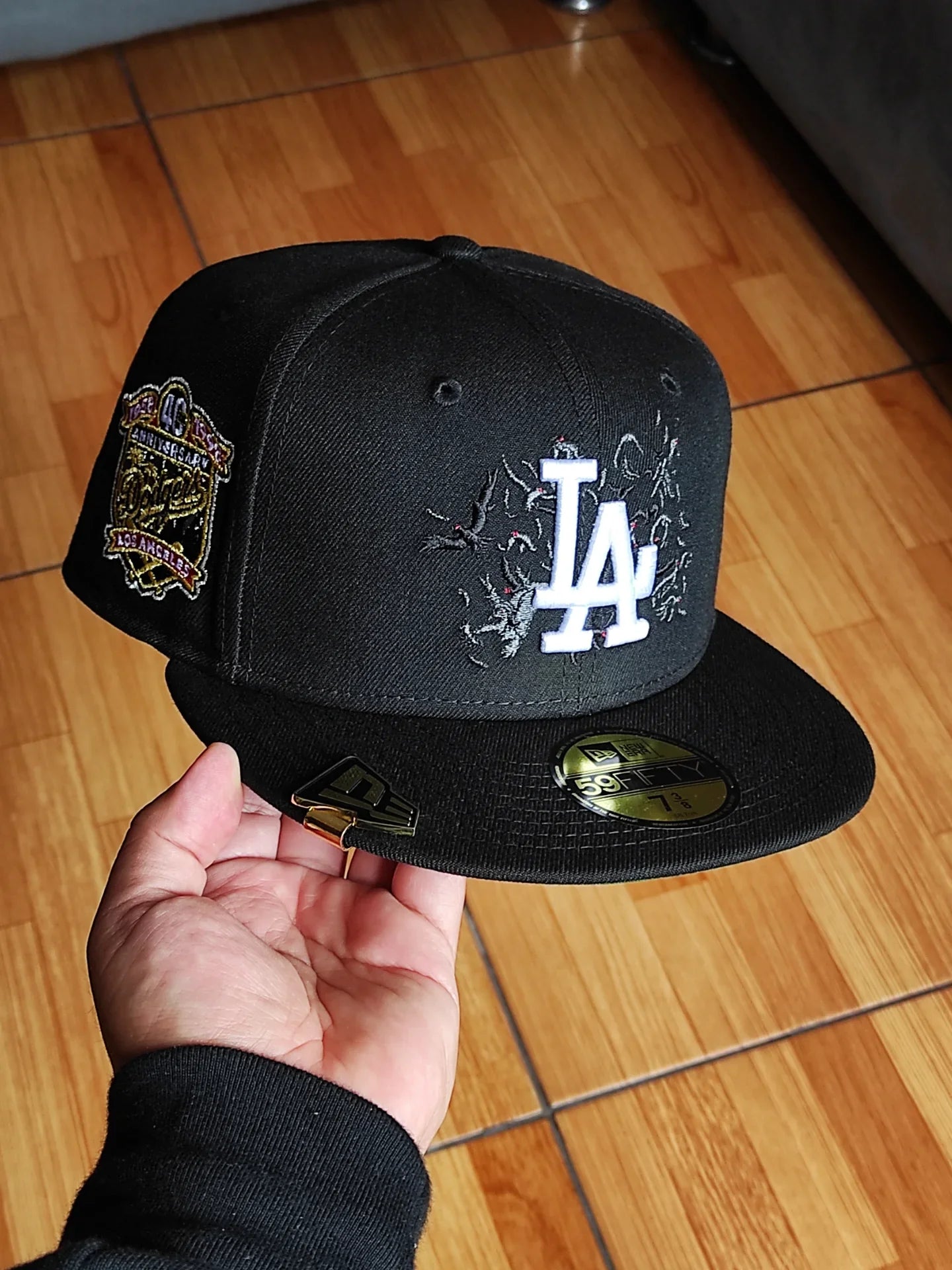 Gorra Ajustada New Era Los Angeles Dodgers Edición 40 Aniversario Black Crows 59Fifty