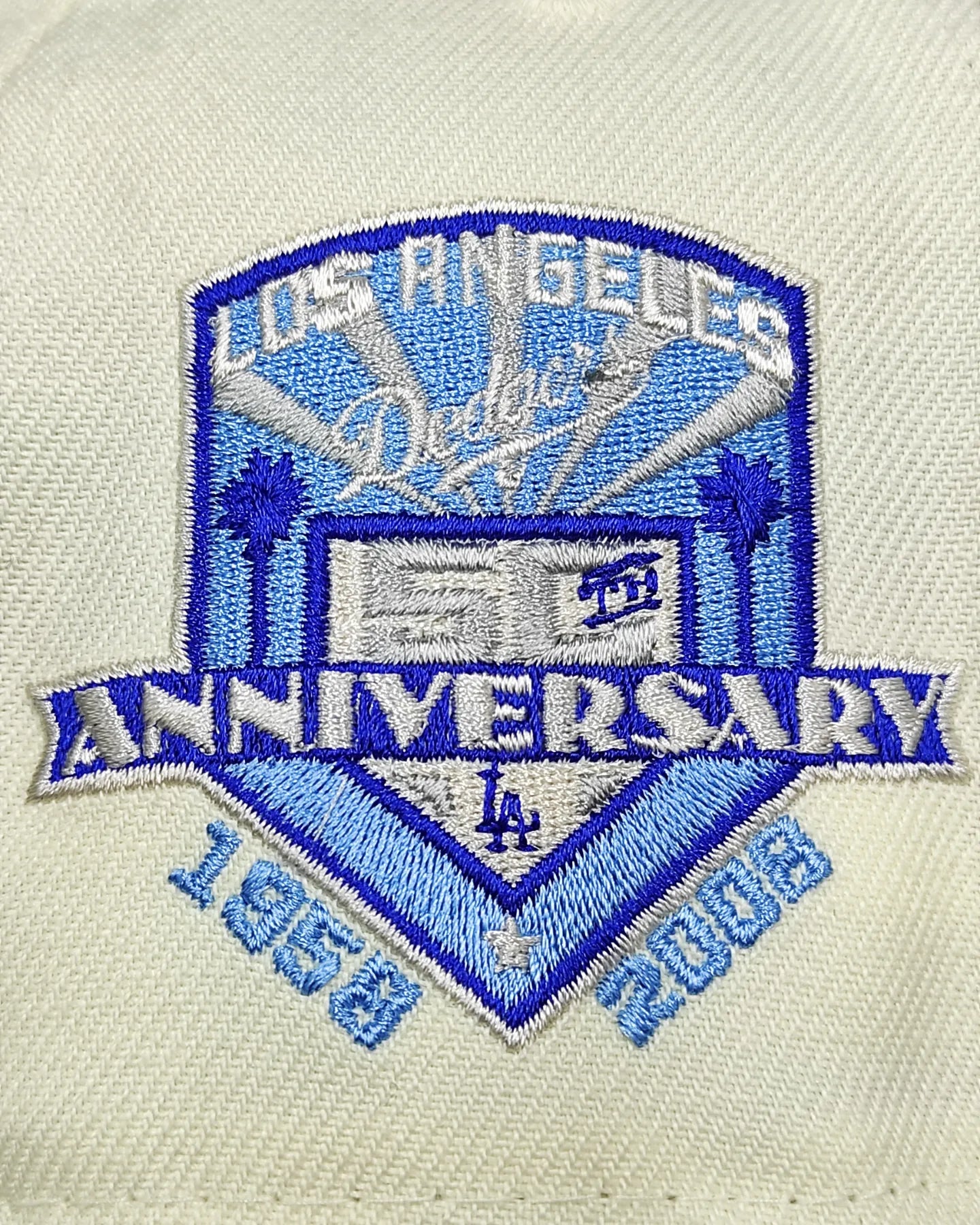 New Era Los Angeles Dodgers 50.º aniversario cúpula crema edición prime 59 FIFTY
