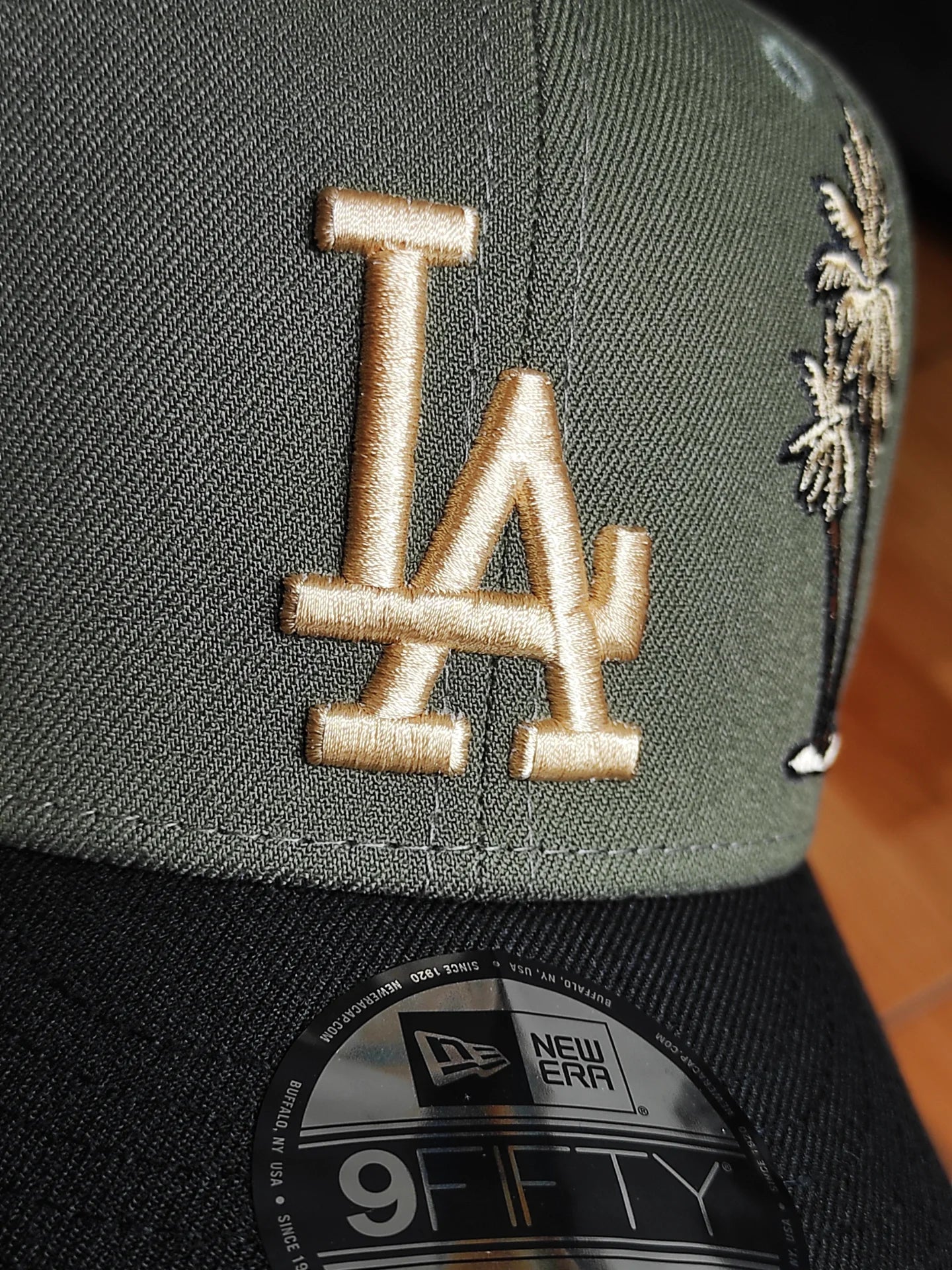 Gorra New Era Los Angeles Dodgers palm 🌴 bicolor verde oliva negra 9FIFTY snapback
