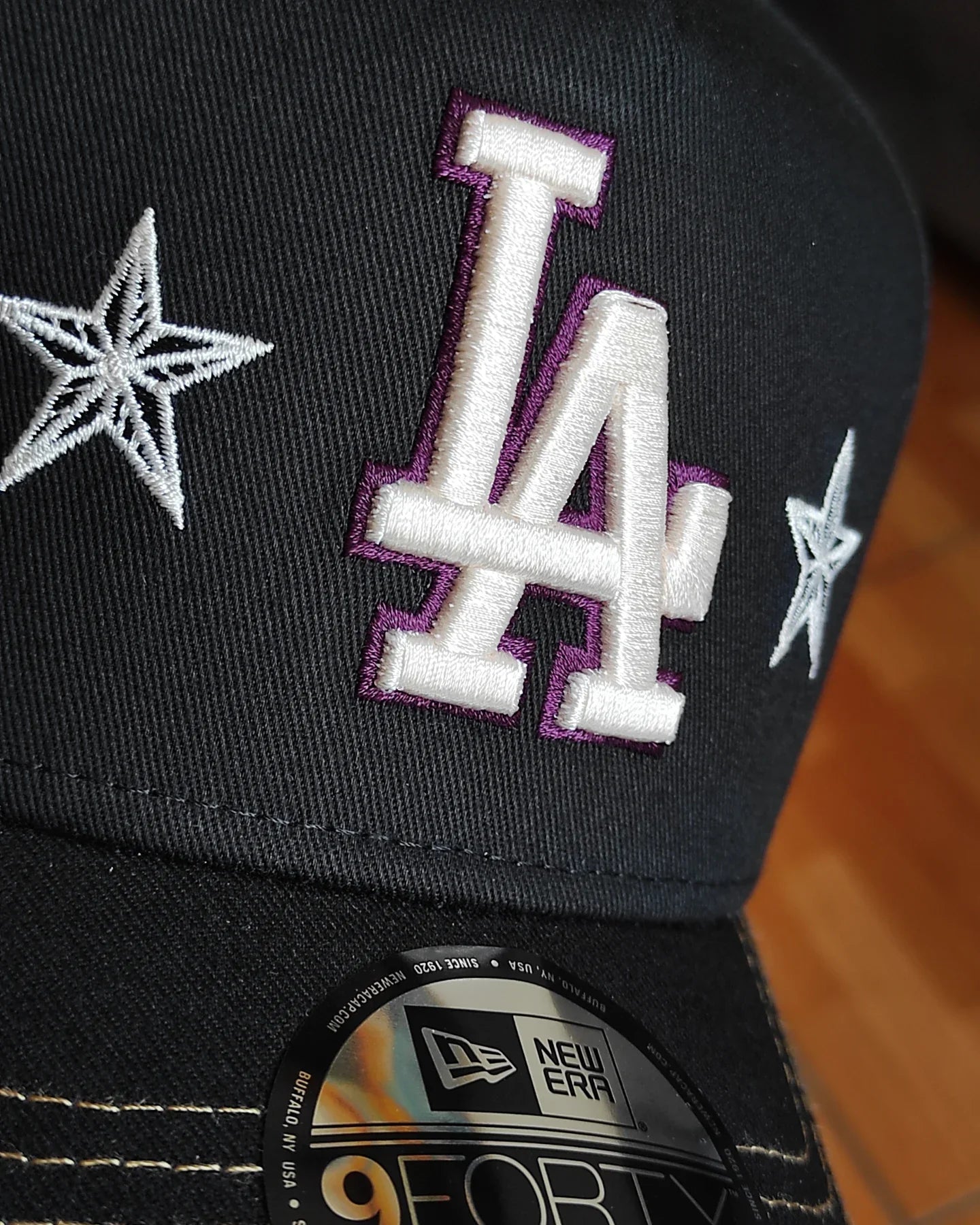 Gorra New Era Los Angeles Dodgers Star ✨ negra/morada 9 FORTY A-FRAME