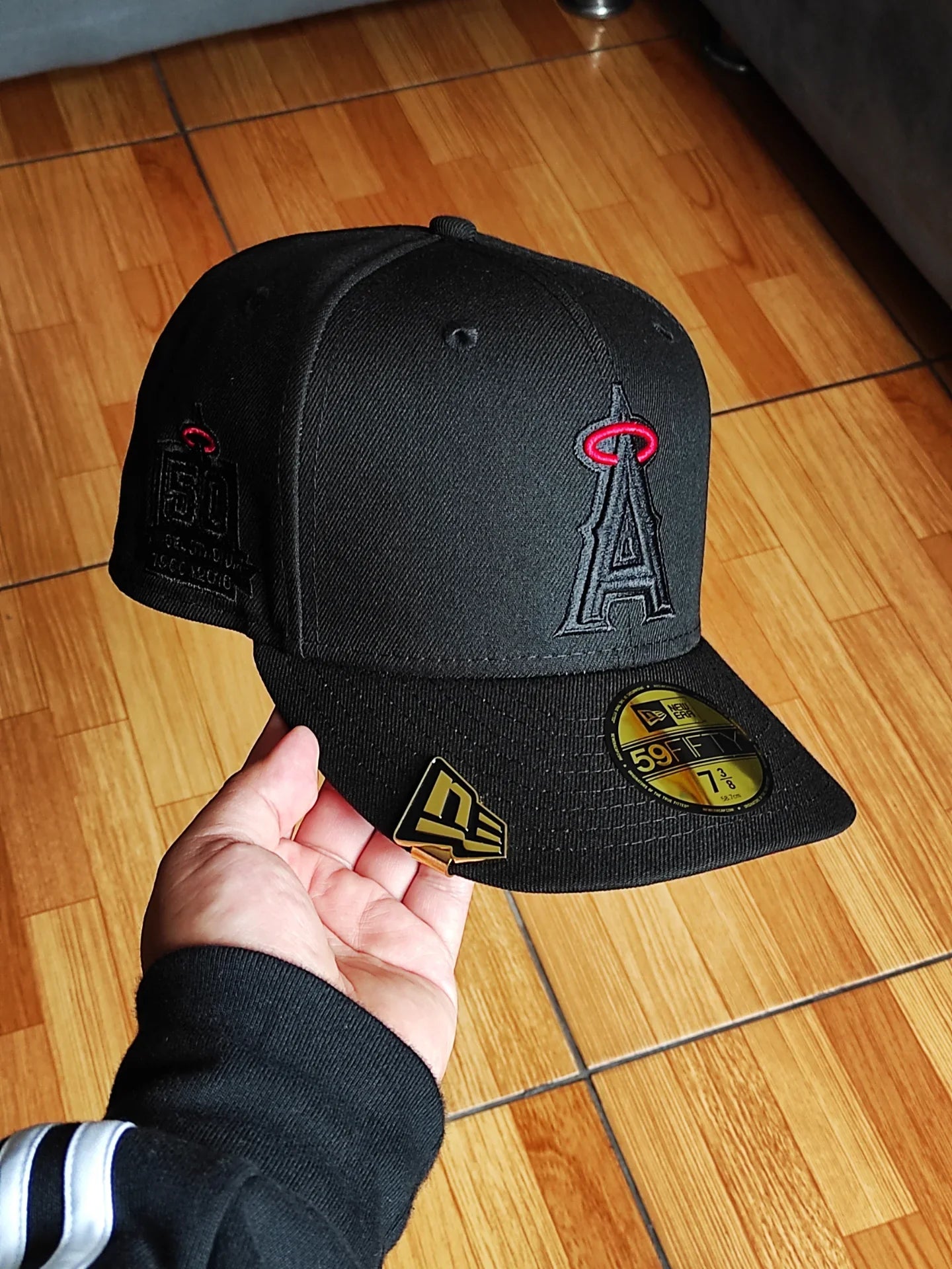 Gorra New Era Anaheim Angels 50th Anniversary Blackout Red Edition 59Fifty Fitted