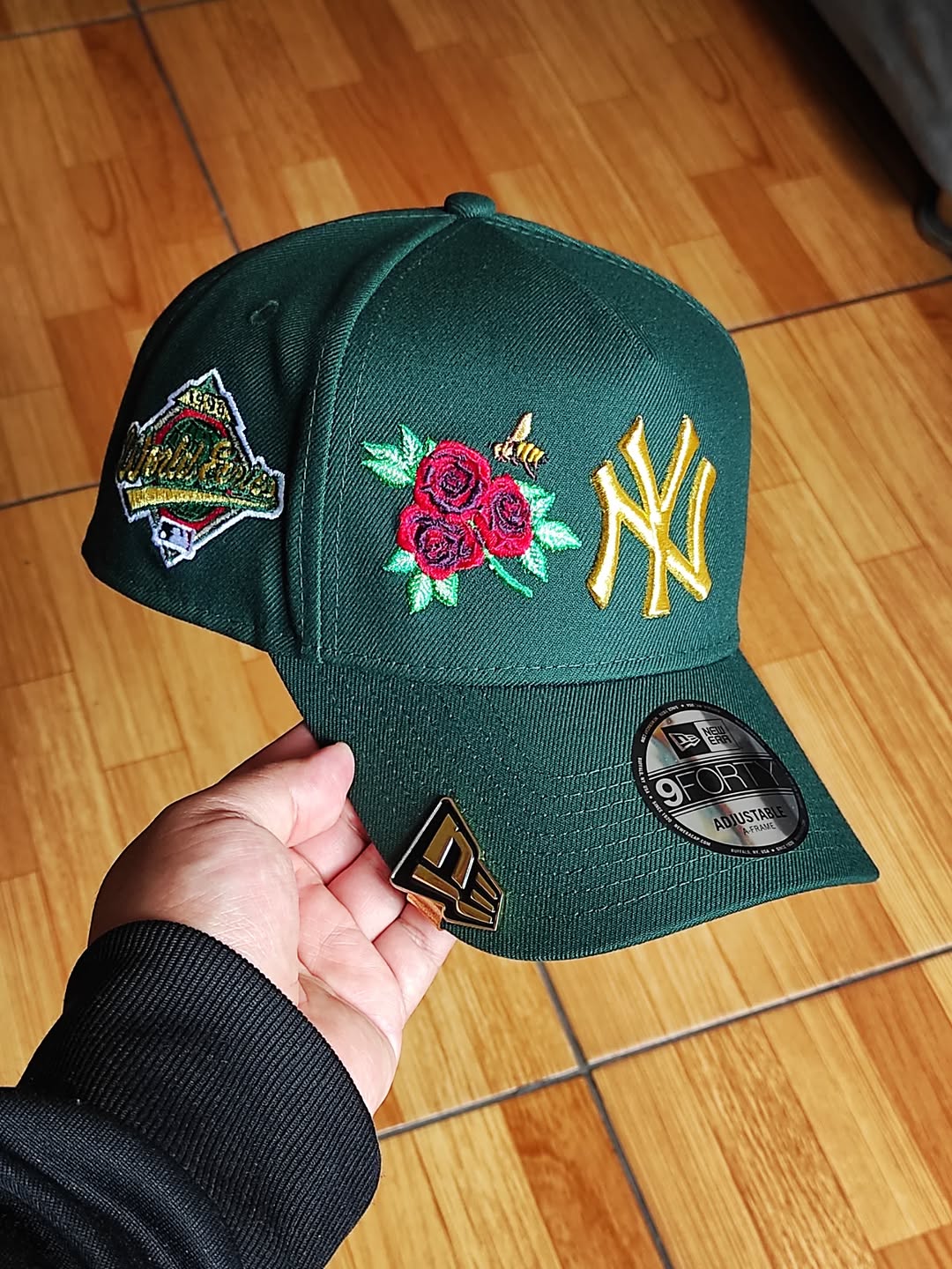 Gorra New Era New York Yankees World Series 1996 verde oscuro rosa 9forty A-FRAME
