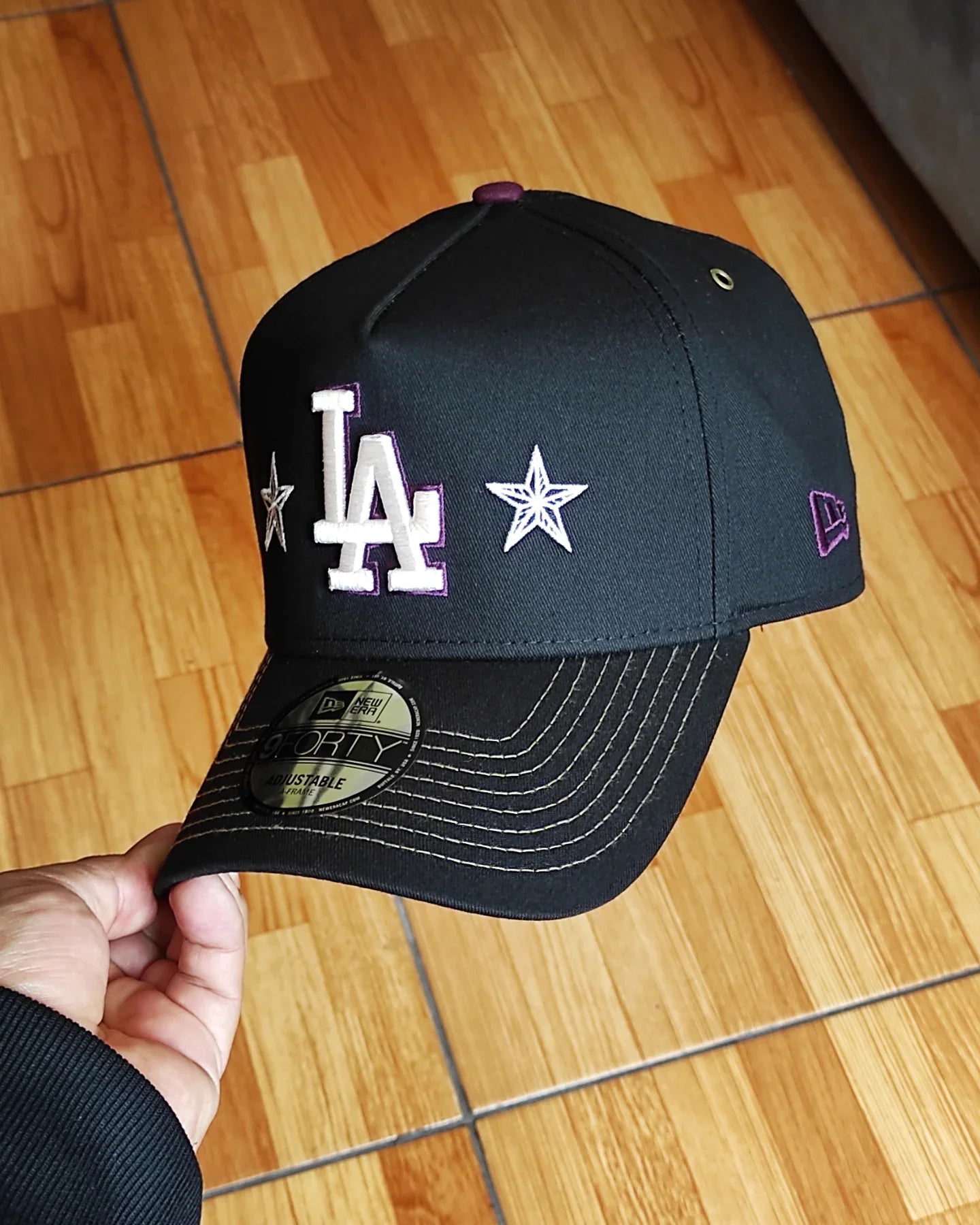 Gorra New Era Los Angeles Dodgers Star ✨ negra/morada 9 FORTY A-FRAME
