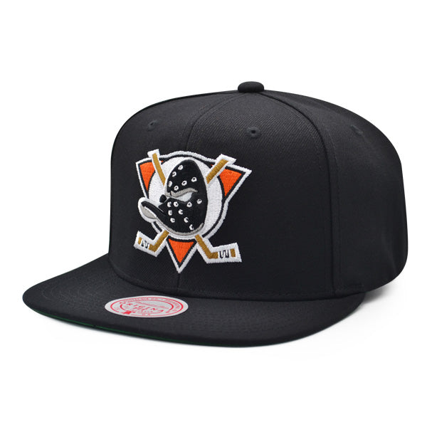 Gorra ajustable Mitchell & Ness NHL ALTERNATE FLIP de los Anaheim Ducks - Negro/Naranja