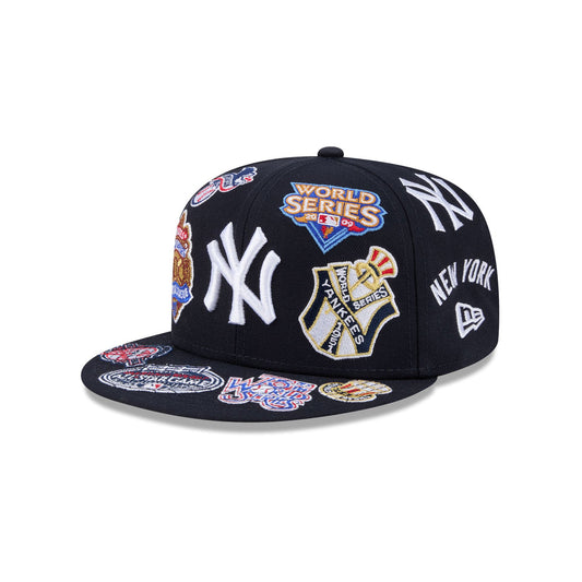 Gorra New Era Ajustada 59FIFTY Azul Marino New York Yankees Logo Estampado Parte Inferior Gris