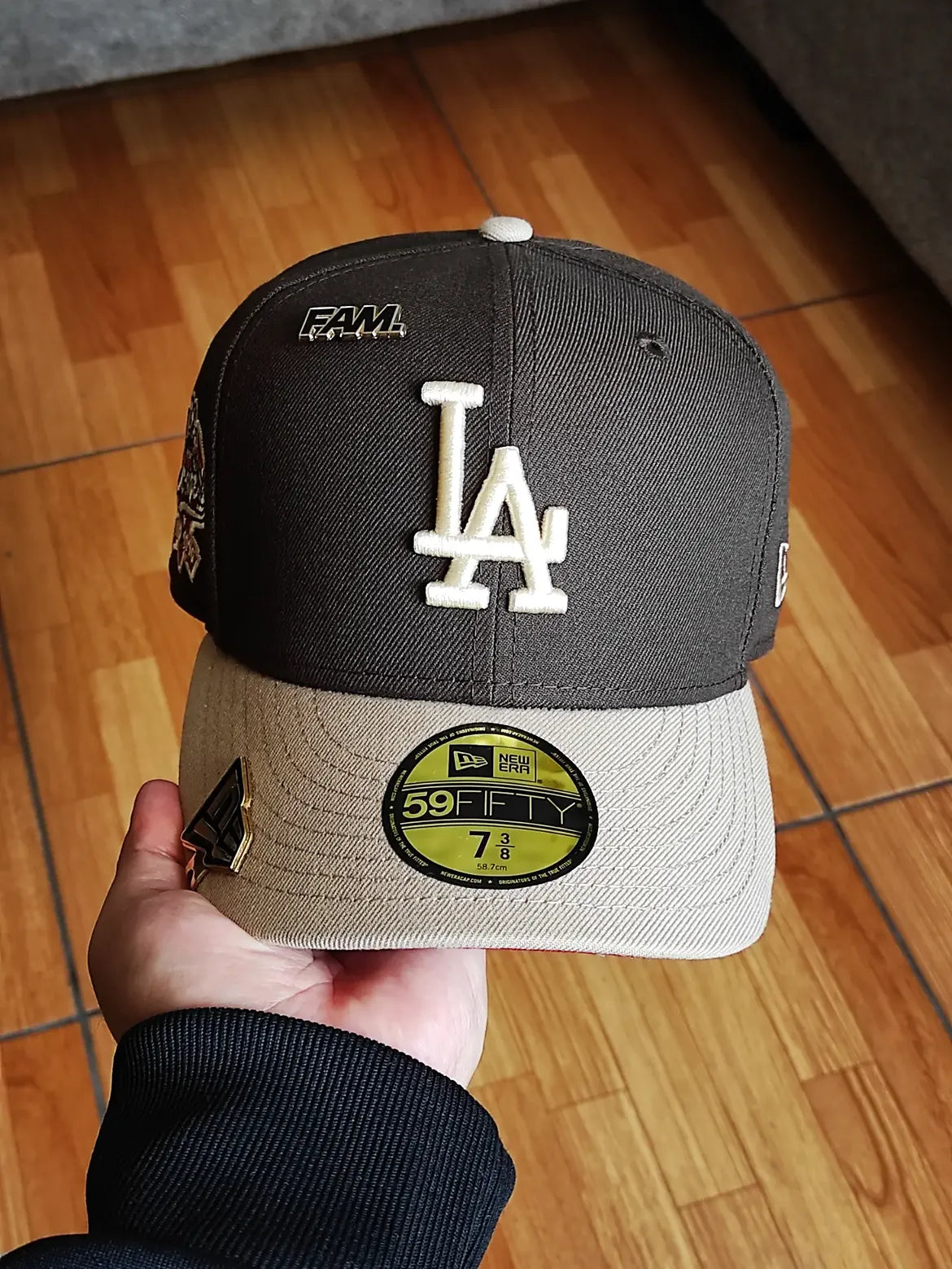 New Era 59fifty mlb los angeles dodgers 100th anniversary two tone / scarlet uv fitted cap