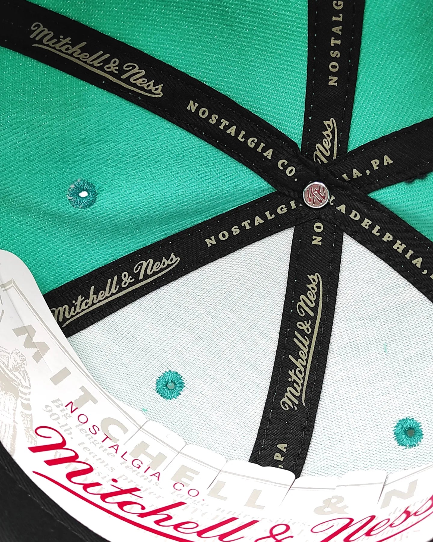 Mitchell & Ness Gorra Snapback Original Fit Monocromática Memphies Grizzlies, color verde azulado