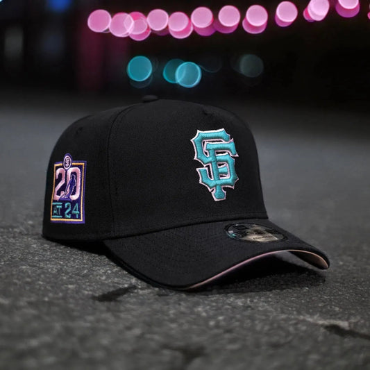 New Era 9FORTY A-FRAME mlb San Francisco Giants 20 aniversario Negro / Rosa uv + pin 📌