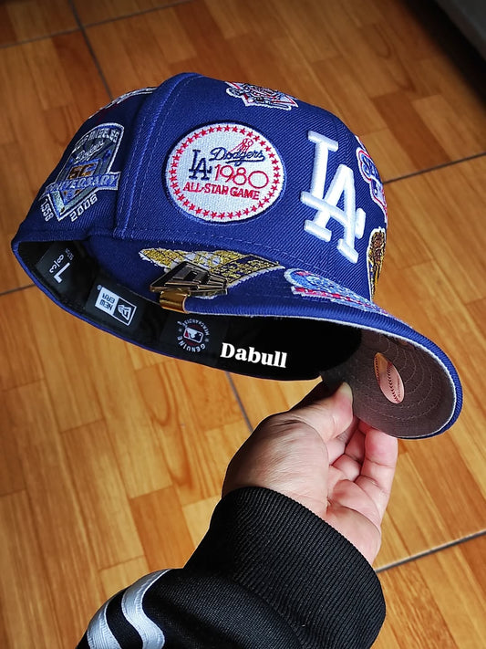 Gorra ajustada 59FIFTY de New Era de Los Angeles Dodgers con diseño estampado en toda la superficie