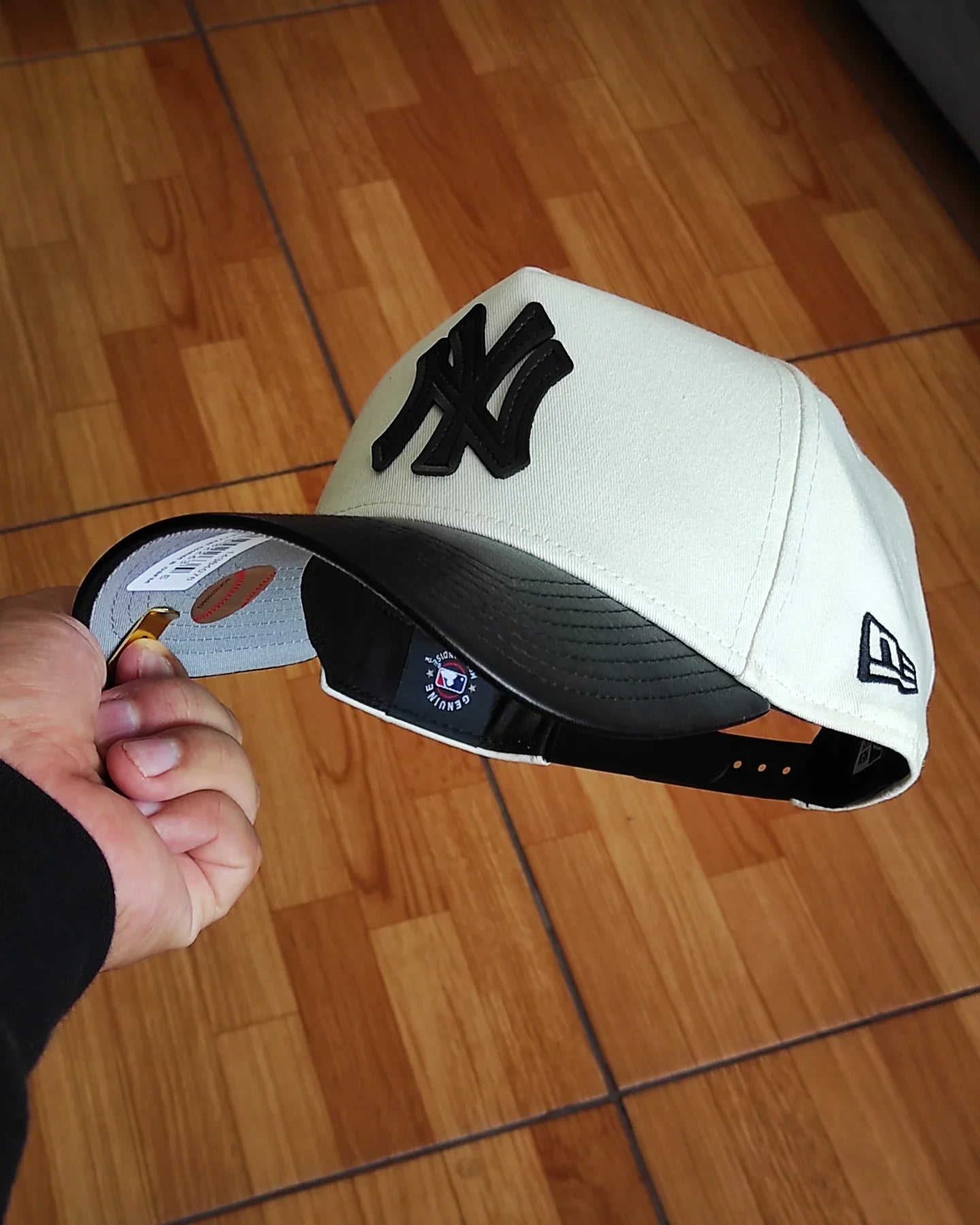 Gorra New Era New York Yankees de cuero con visera, modelo 9FORTY A-Frame Snapback