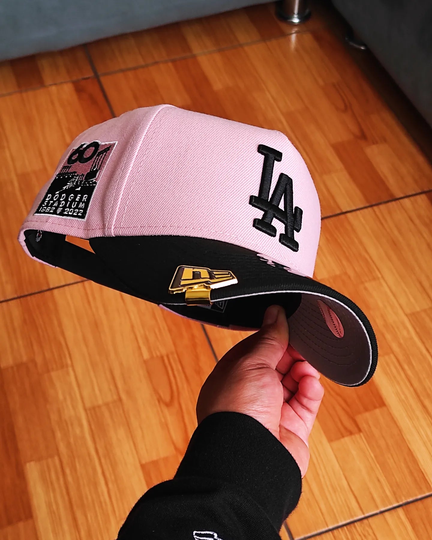 Gorra New Era Los Angeles Dodgers 60 aniversario negra rosa 9 forty A-FRAME