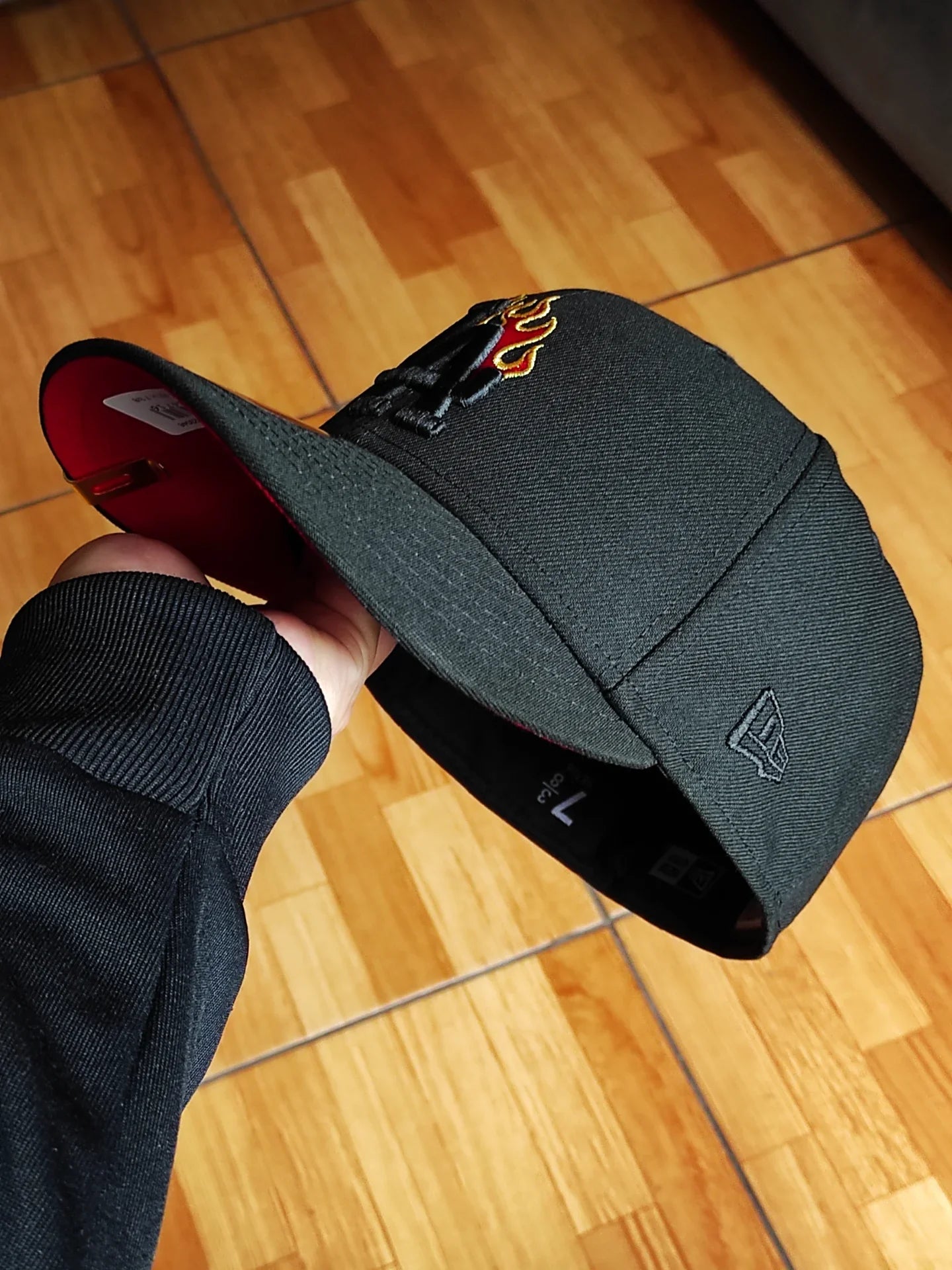 Gorra ajustada 59Fifty New Era Los Angeles Dodgers 40 Aniversario del Estadio Edición Blackout Fuego Rojo