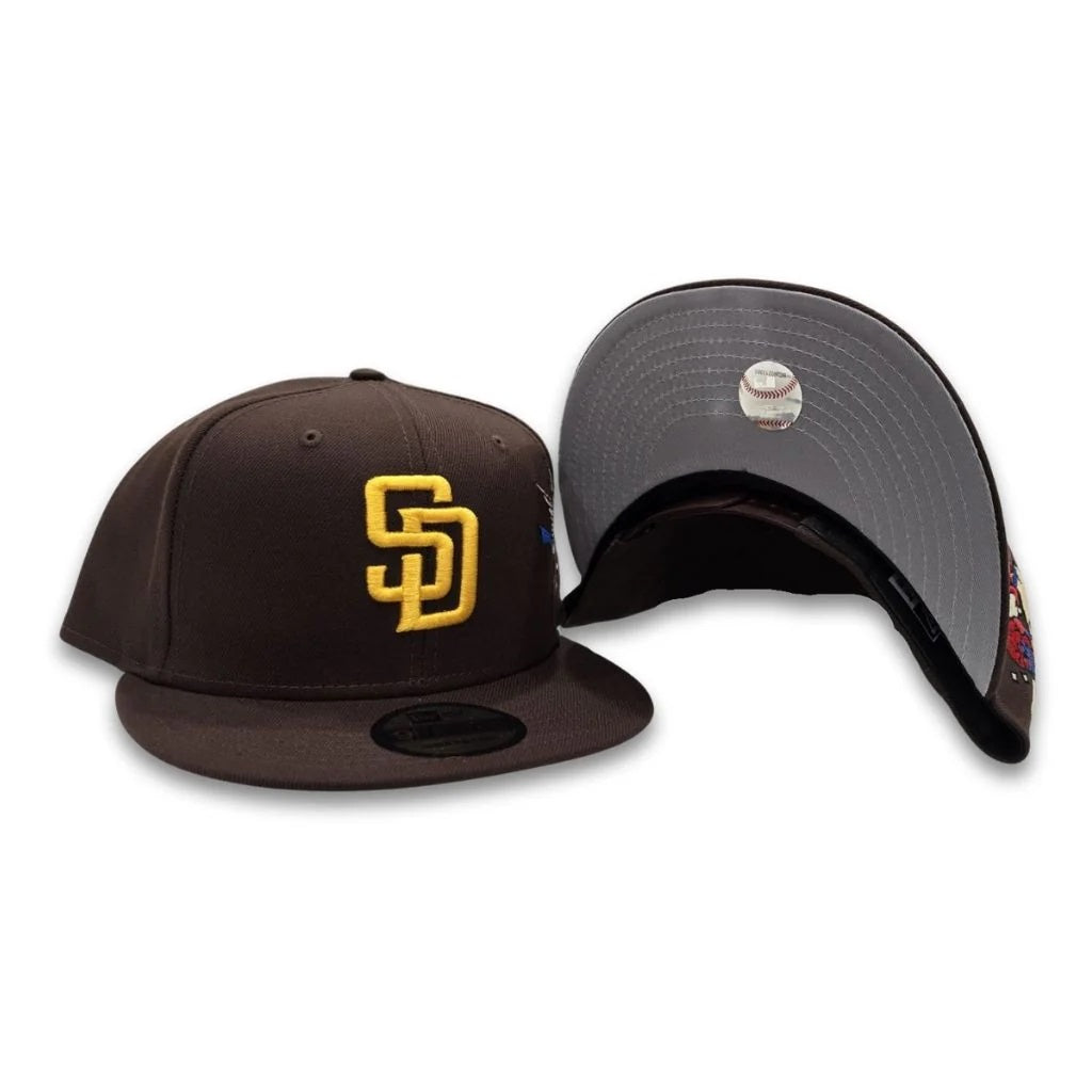 Gorra New Era 9Fifty Snapback San Diego Padres Gray Bottom City Art Side Patch - Marrón